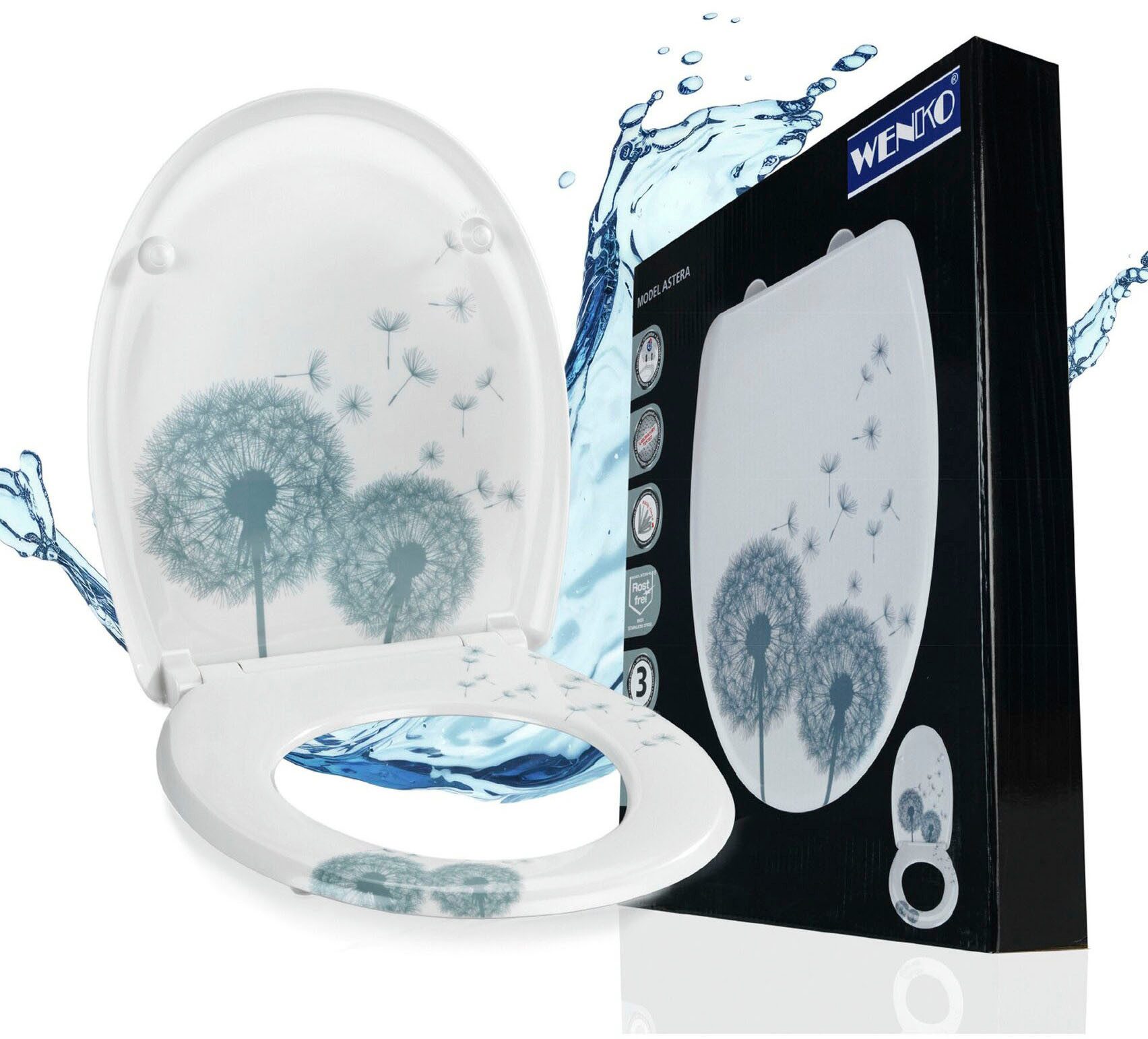 WENKO WC-Sitz Astera, Duroplast, mit Absenkautomatik