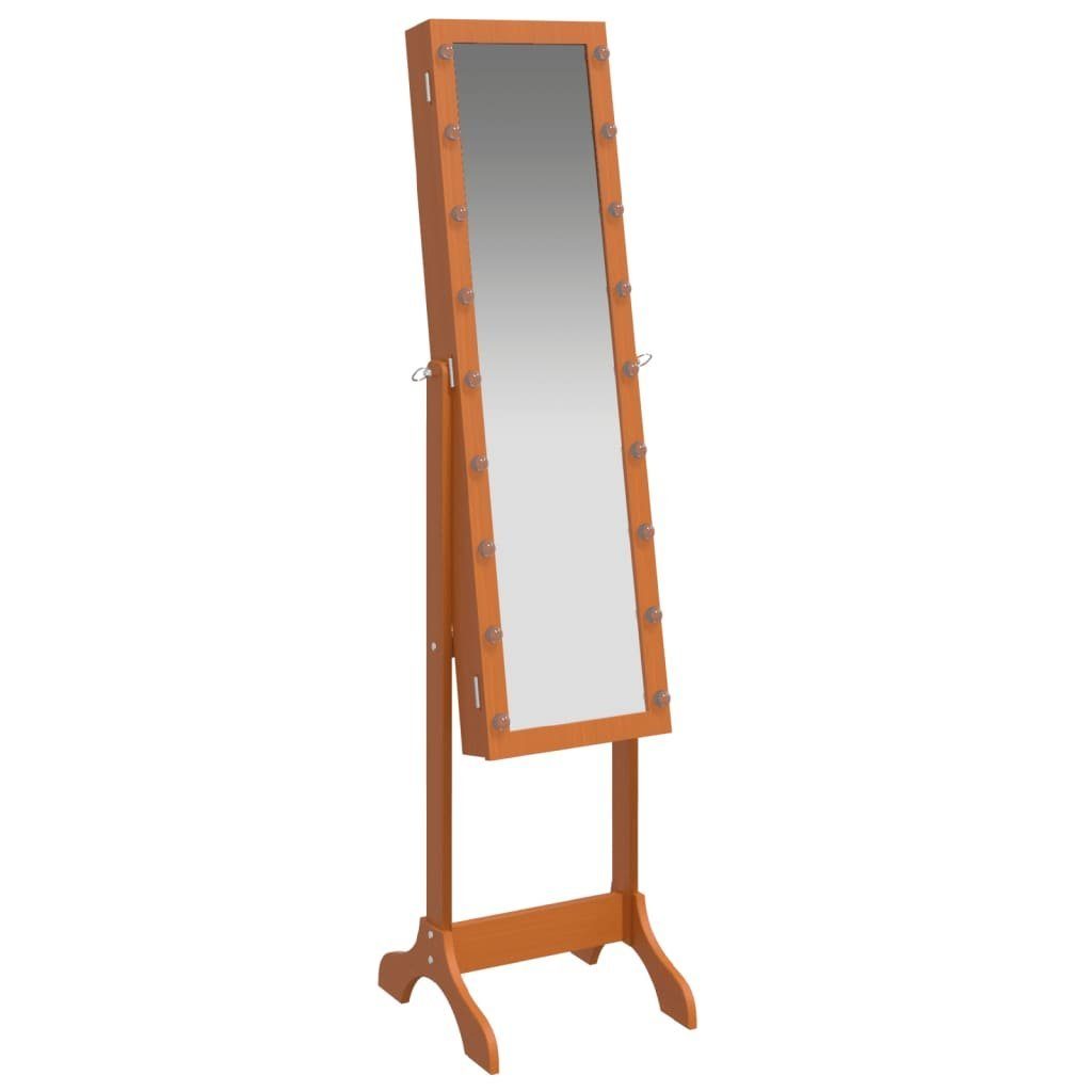 Braun (1-St) 34x37x146 cm Standspiegel Braun mit | LED Spiegel vidaXL