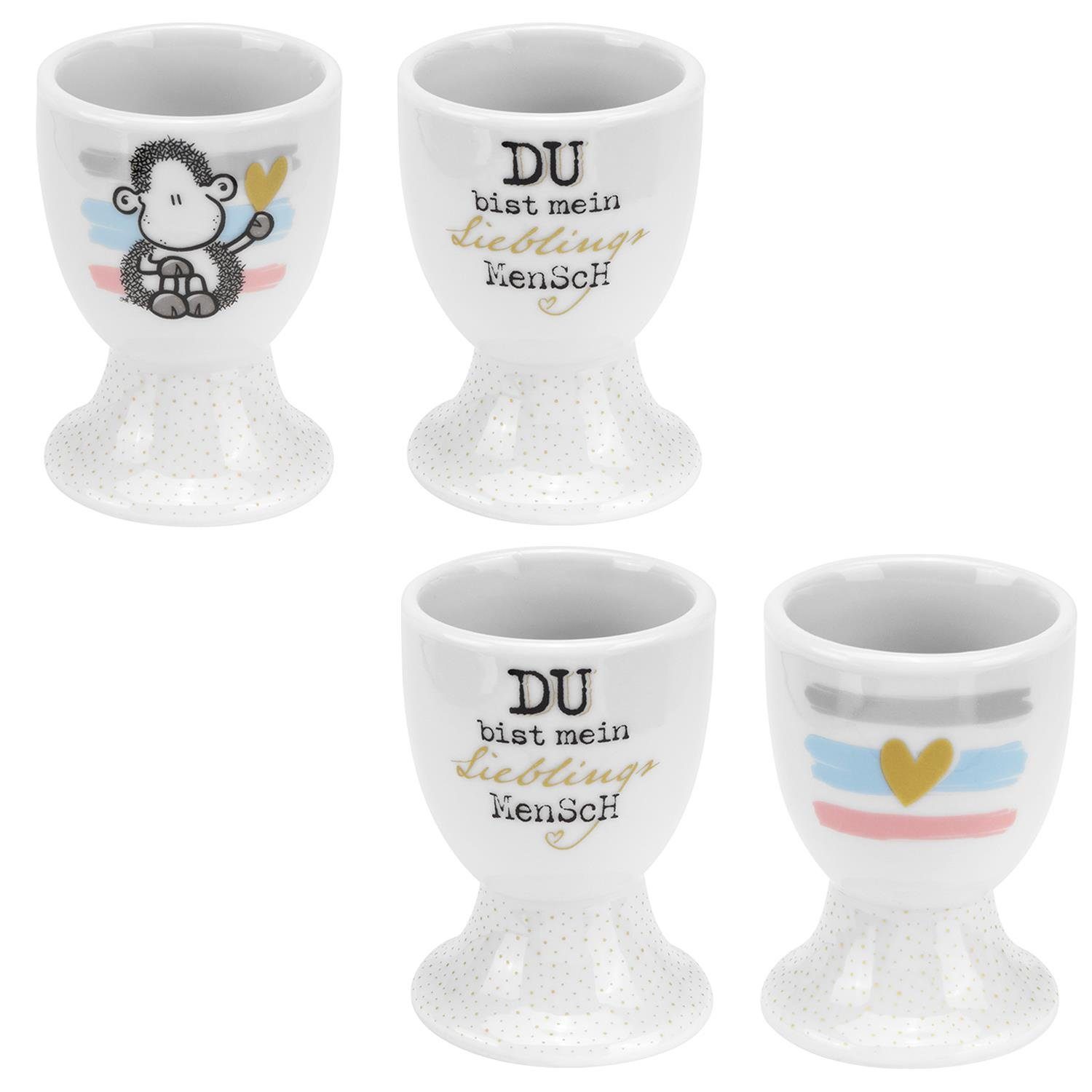 Eierbecher Eierbecher Sheepworld Set Lieblingsmensch bist 46945 DU Porzellan sheepworld mein