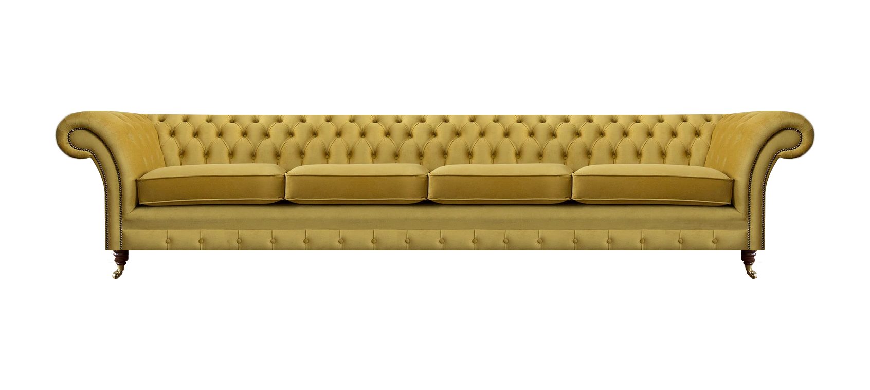 JVmoebel Chesterfield-Sofa Viersitzer Sofa Couch Gelb Möbel Wohnzimmer Polstermöbel Neu, 1 Teile, Made in Europa