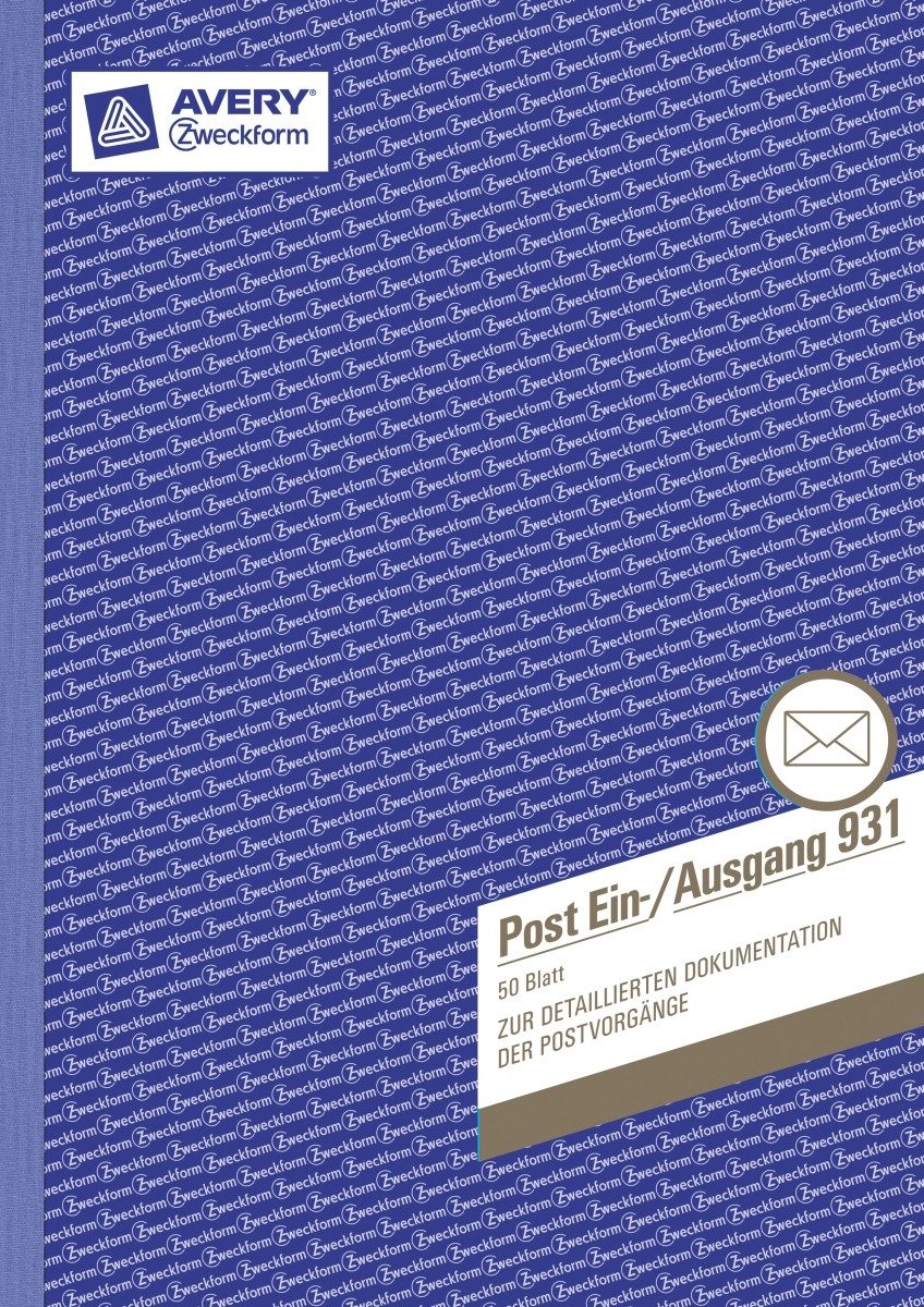 Formularblock Post-Ein-/Ausgangsbuch A4 50 Blatt