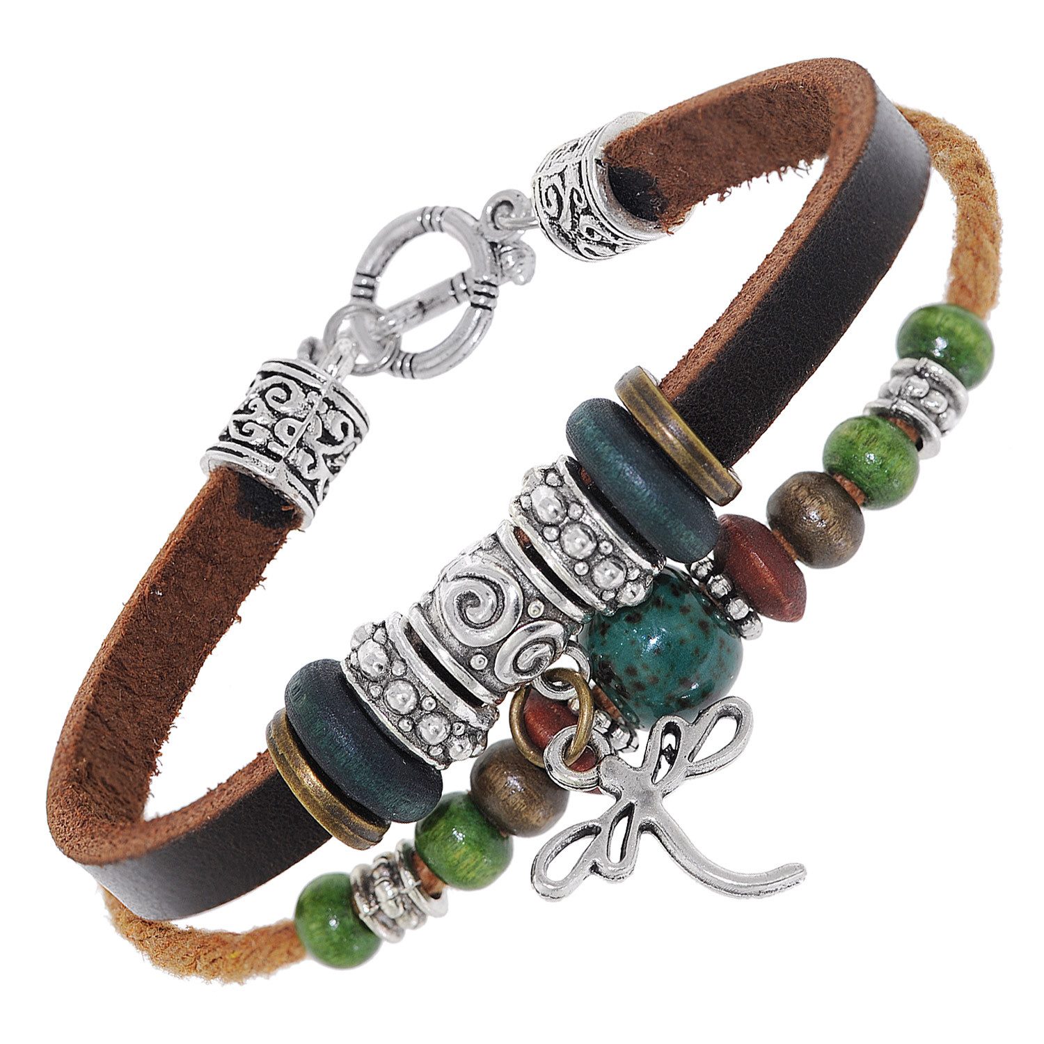 trendor Charm-Armband Unisex Leder-Braun