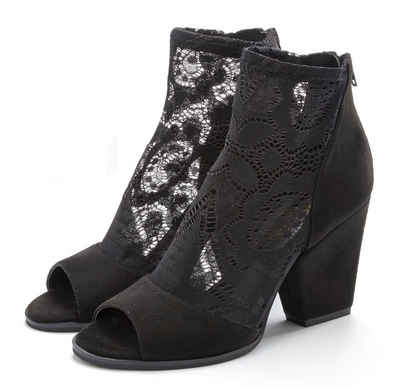 LASCANA Stiefelette mit elastischer Spitze, modischer Blockabsatz, Sandalette, Ankle Boots