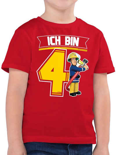 Shirtracer T-Shirt »Ich bin 4 - Sam - Feuerwehrmann Sam Jungen - Jungen Kinder T-Shirt« birthday boy shirt - t-shirt ich bin 4 - sam tshirt - kindershirt