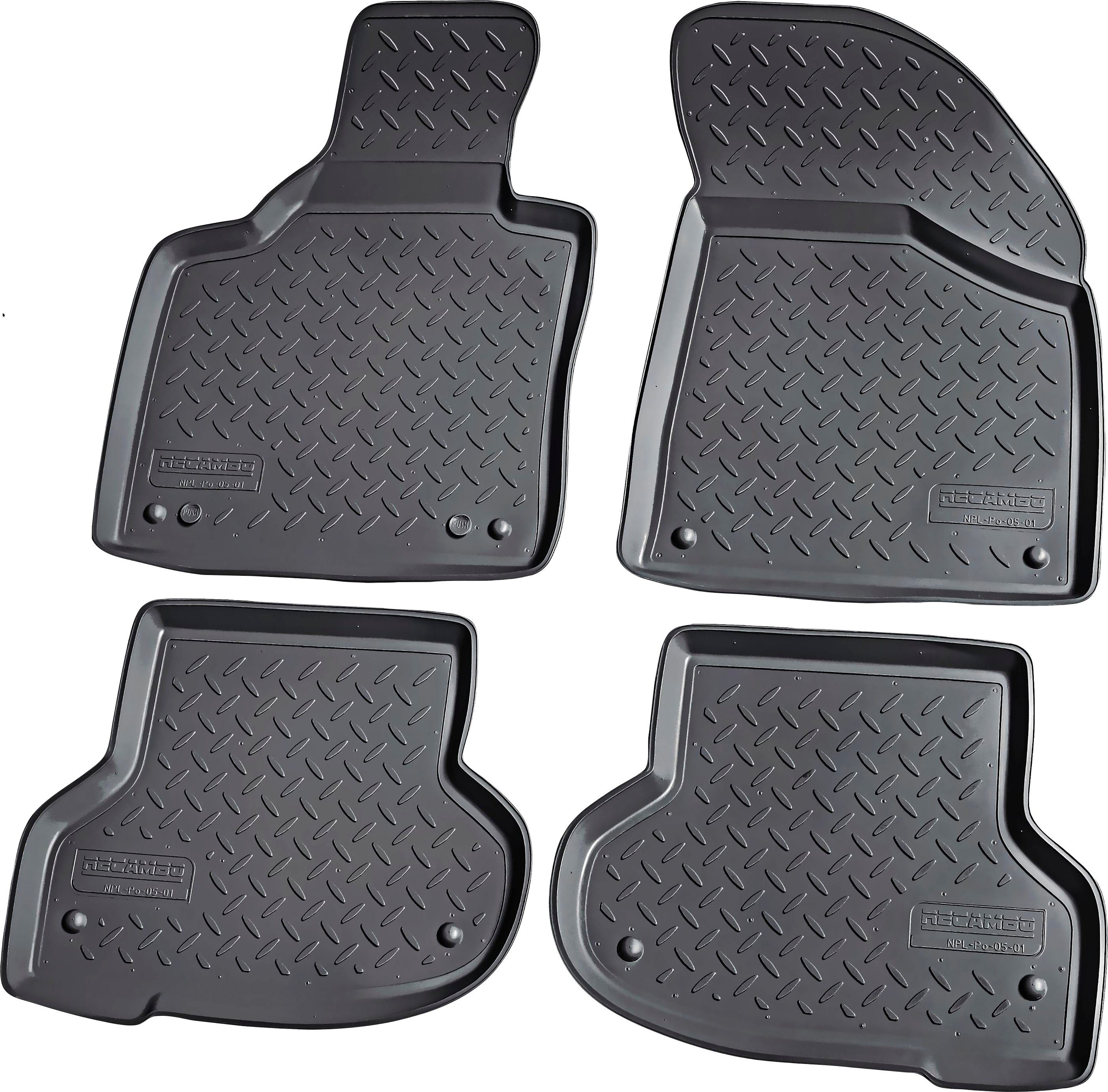 RECAMBO Passform-Fußmatten CustomComforts (5 perfekte - Cabrio 2013, 2003 Audi St), Passform Sportback A3, 8P für