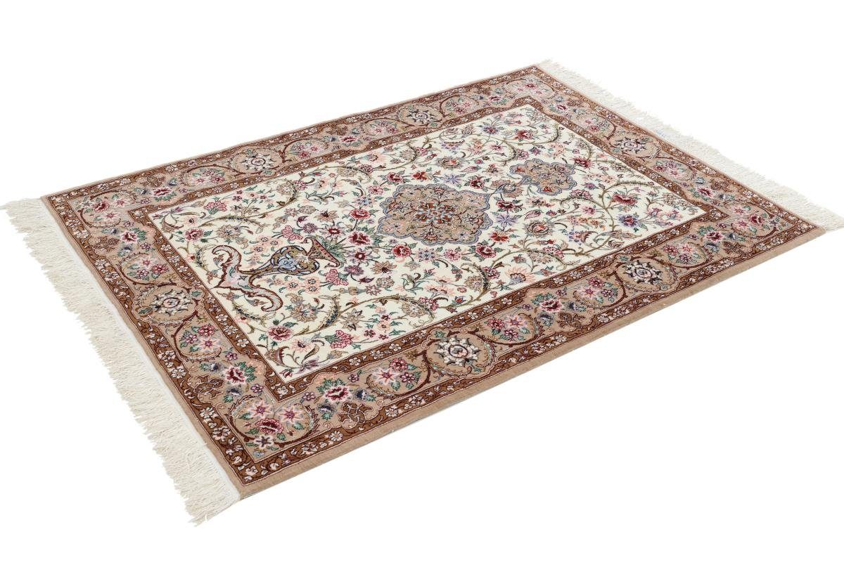 rechteckig, Isfahan Höhe: Trading, Nain Orientteppich, Handgeknüpfter 6 Orientteppich 110x155 Seidenkette mm