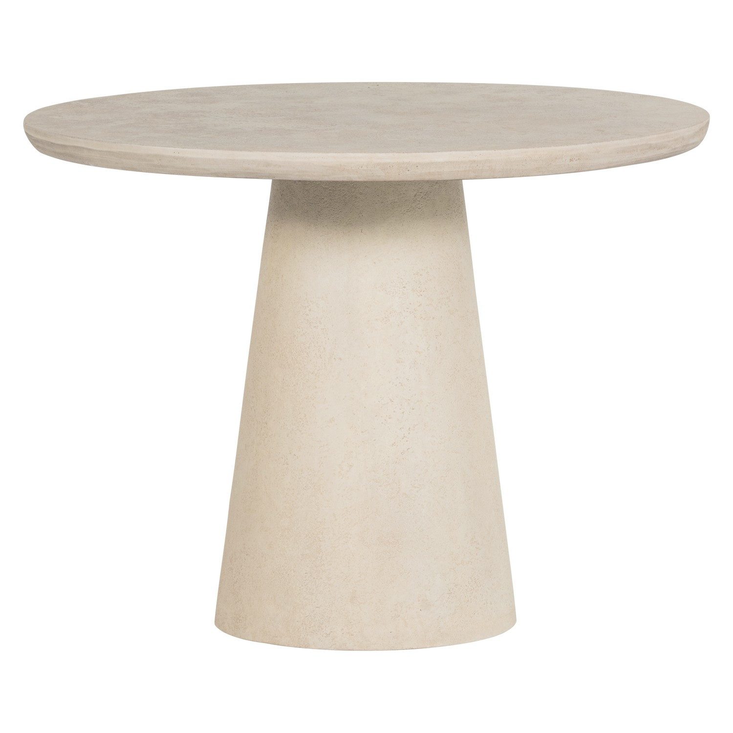 LEVEN Lifestyle Gartentisch LEVION rund aus faserverstärkten Beton naturfarben Ø 100 cm, Gewicht: 166 kg - Rundes Design Stil u. Gemütlichkeit im Außenbereich