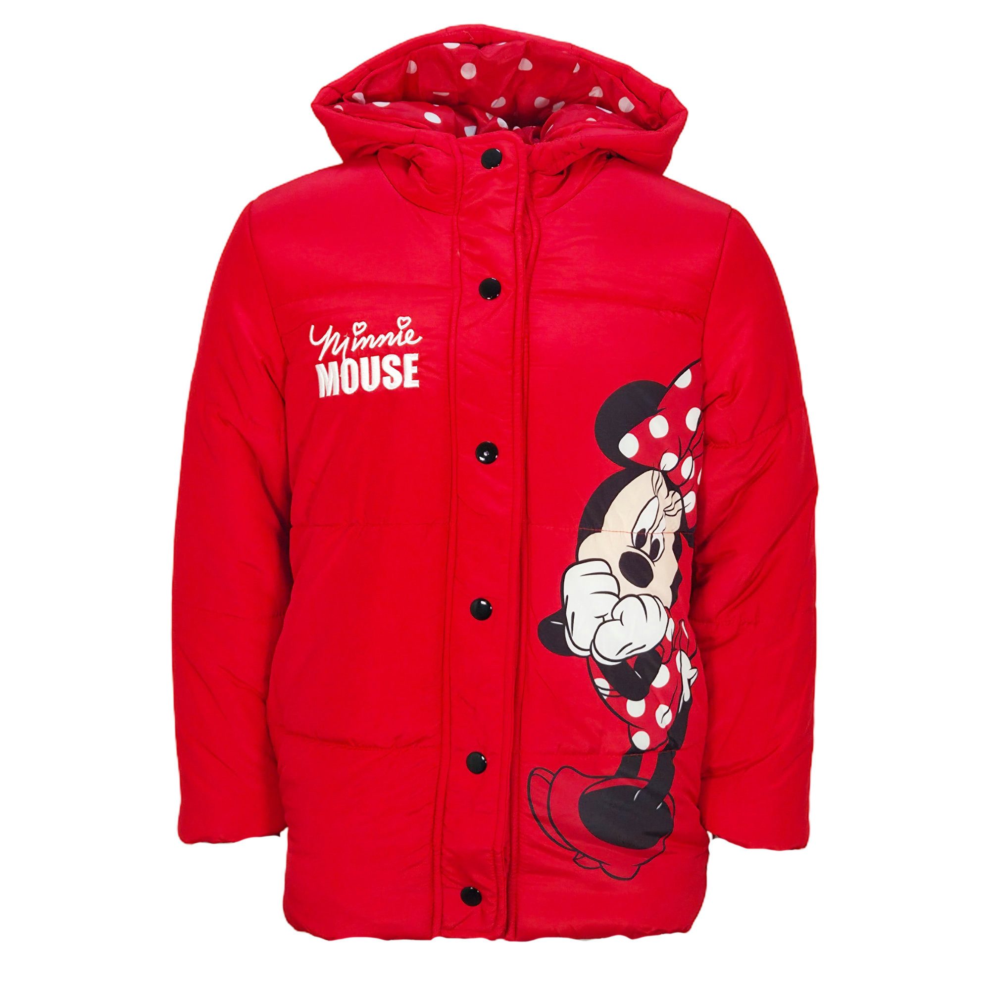 Disney Winterjacke Disney Minnie Maus Kinder Winterjacke Mädchen Jacke mit Kapuze Gr. 92 bis 128