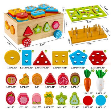 Silberstern Spielzeug-Gartenset Lernspielzeug für Kleinkinder, Bausteine ​​für den Obstgarten, (1-tlg), Sortierspielzeug für Vorschulkinder, Feinmotorikspiel, Alter 2–4