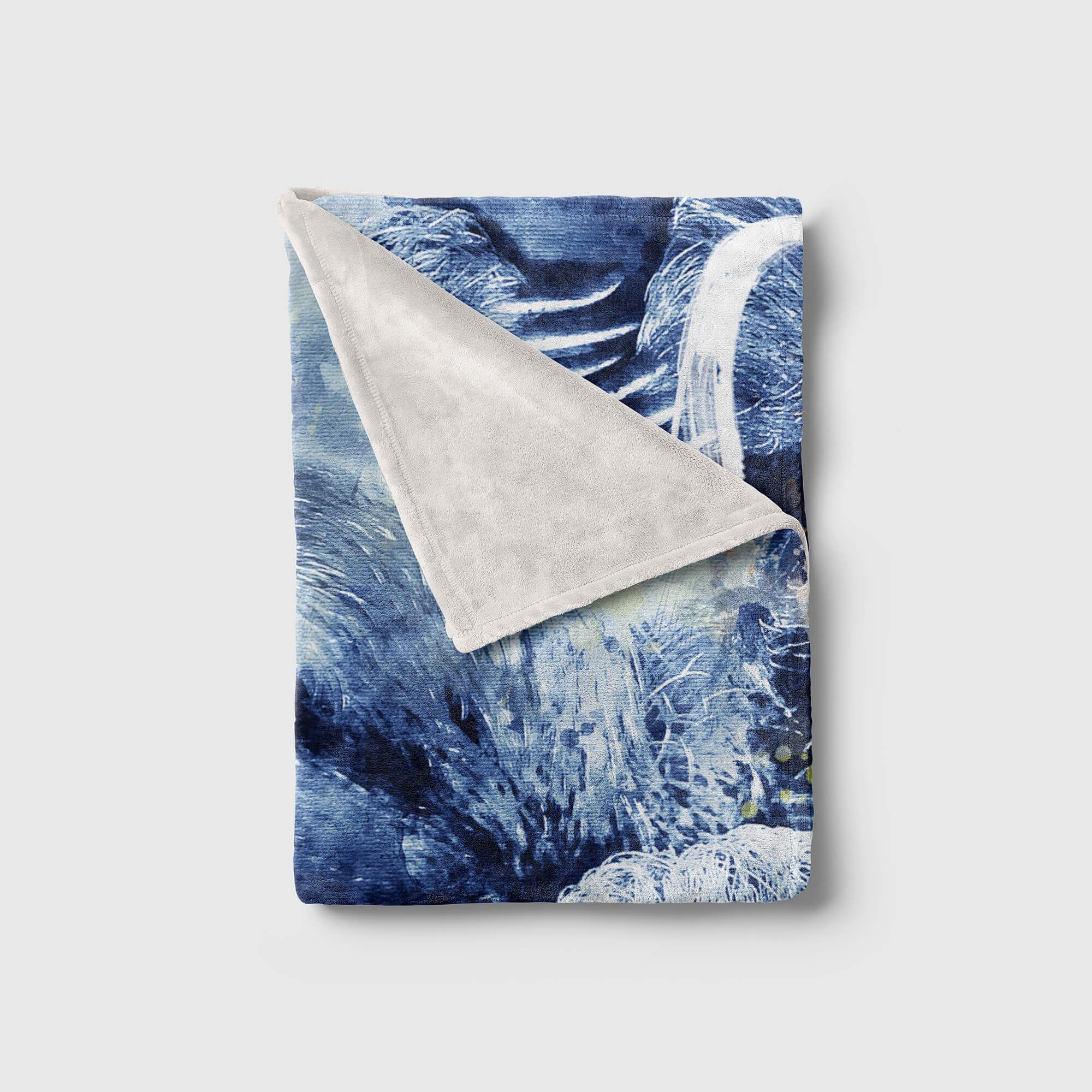 Strandhandtuch I, Saunatuch Kunstvoll SplashArt Handtücher Kuscheldecke Art Faultier Handtuch Serie Sinus Baumwolle-Polyester-Mix (1-St), Tier Handtuch