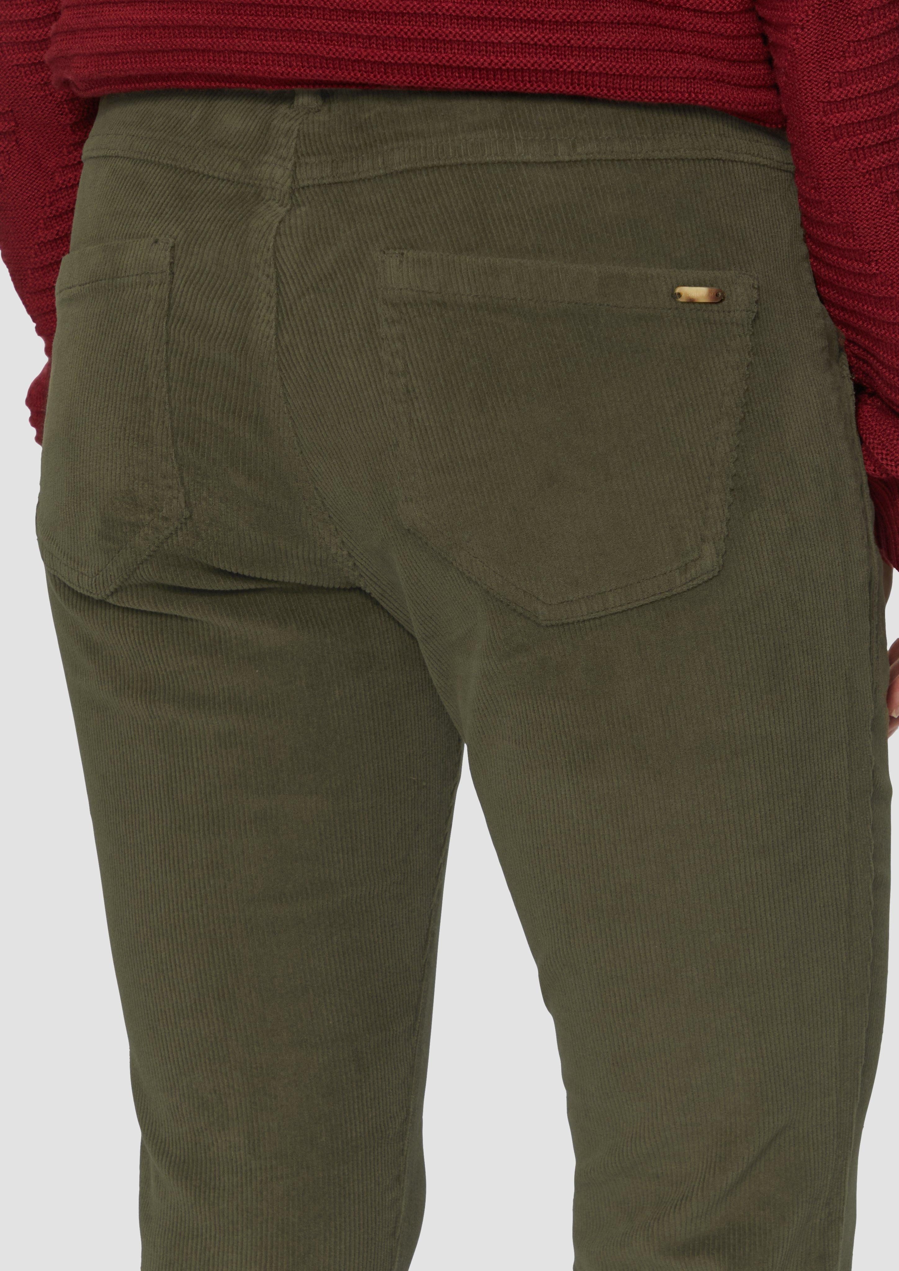 s.Oliver Stoffhose Schmal geschnittene Cordhose Label-Patch günstig online kaufen