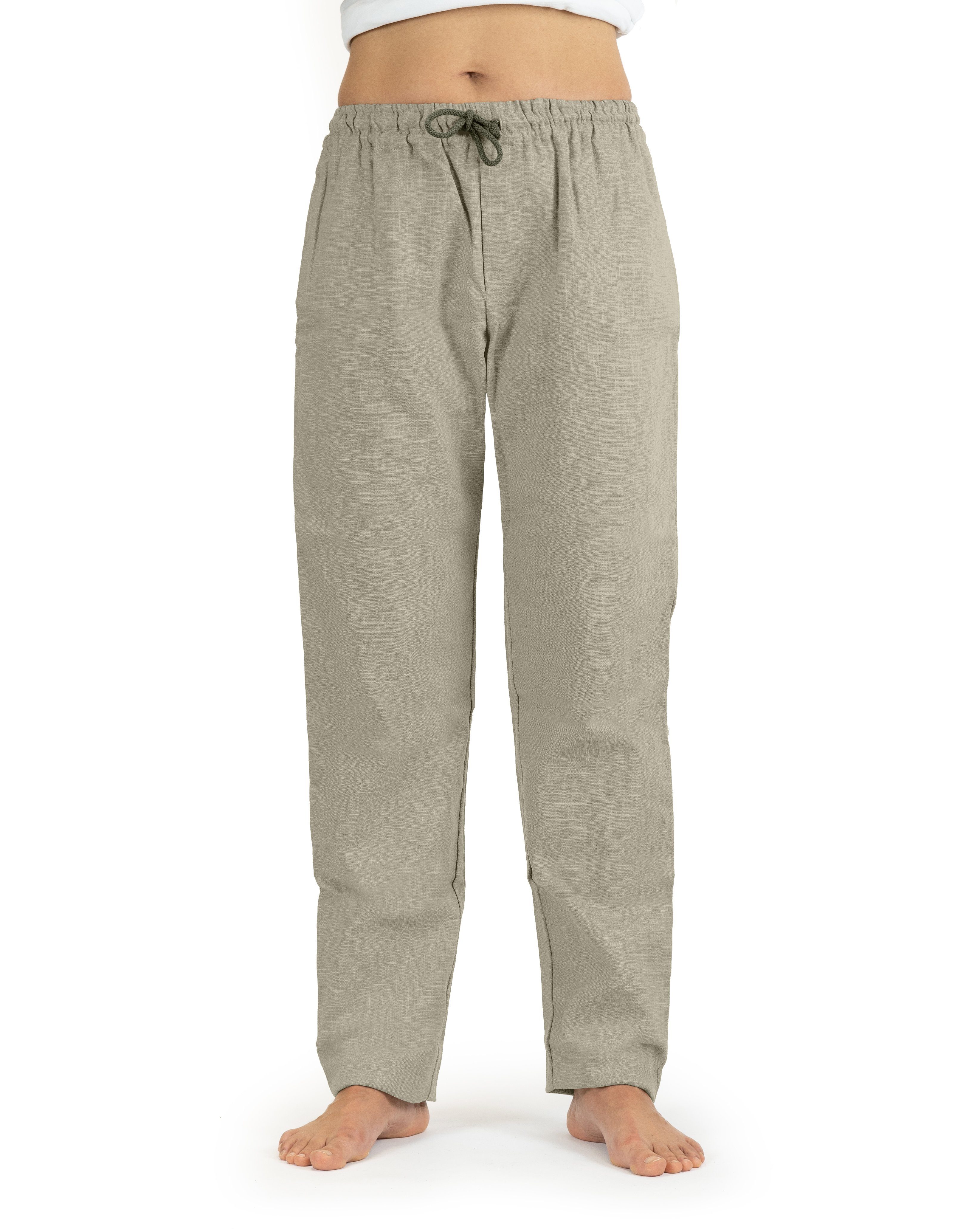 SCHAZAD Leinenhose Chino oliv