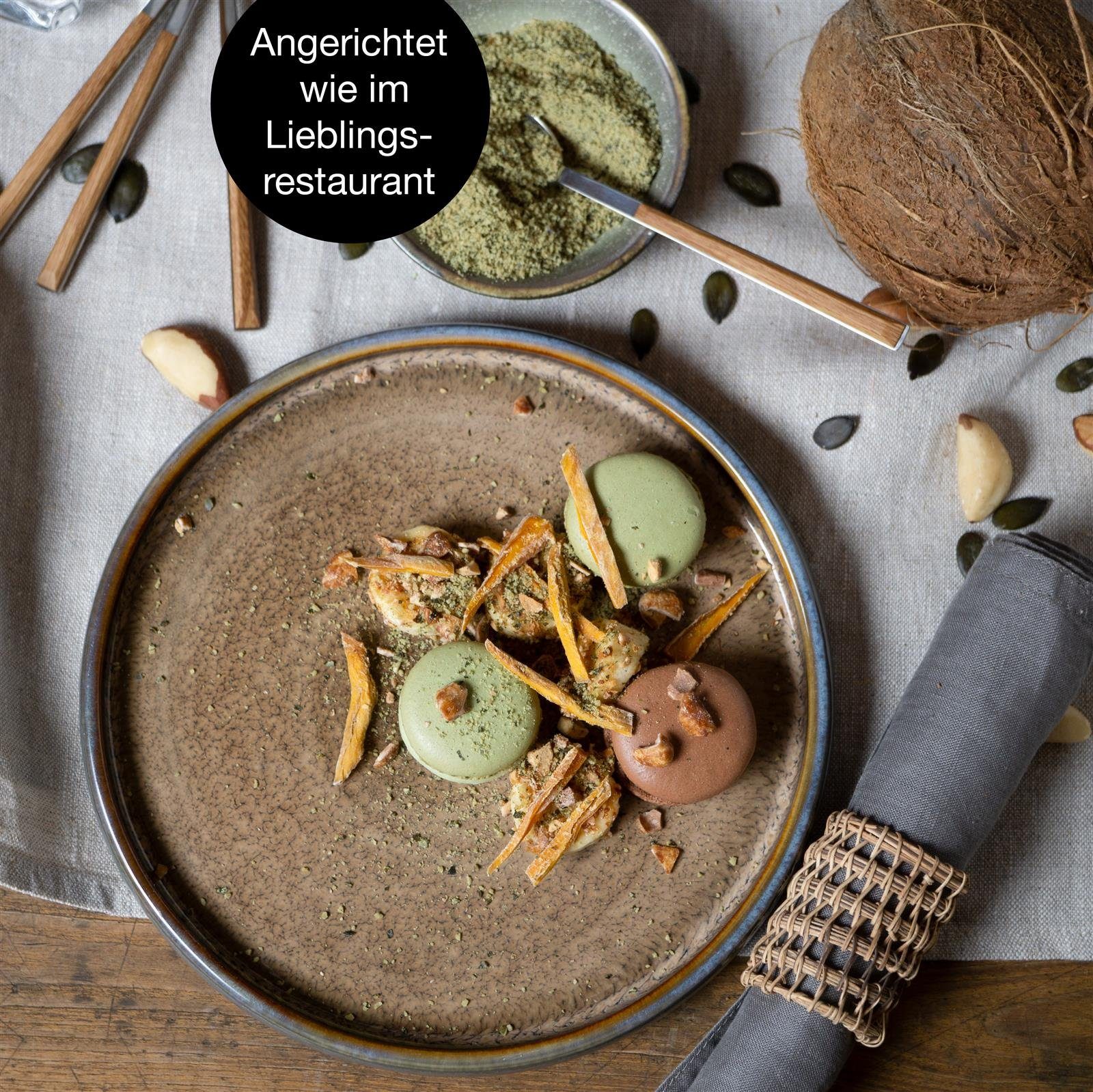 Moritz & Moritz Dessertteller SOLID 4x Dessertteller Beige, (4 St), Robustes Steinzeug, Spülmaschinengeeignet