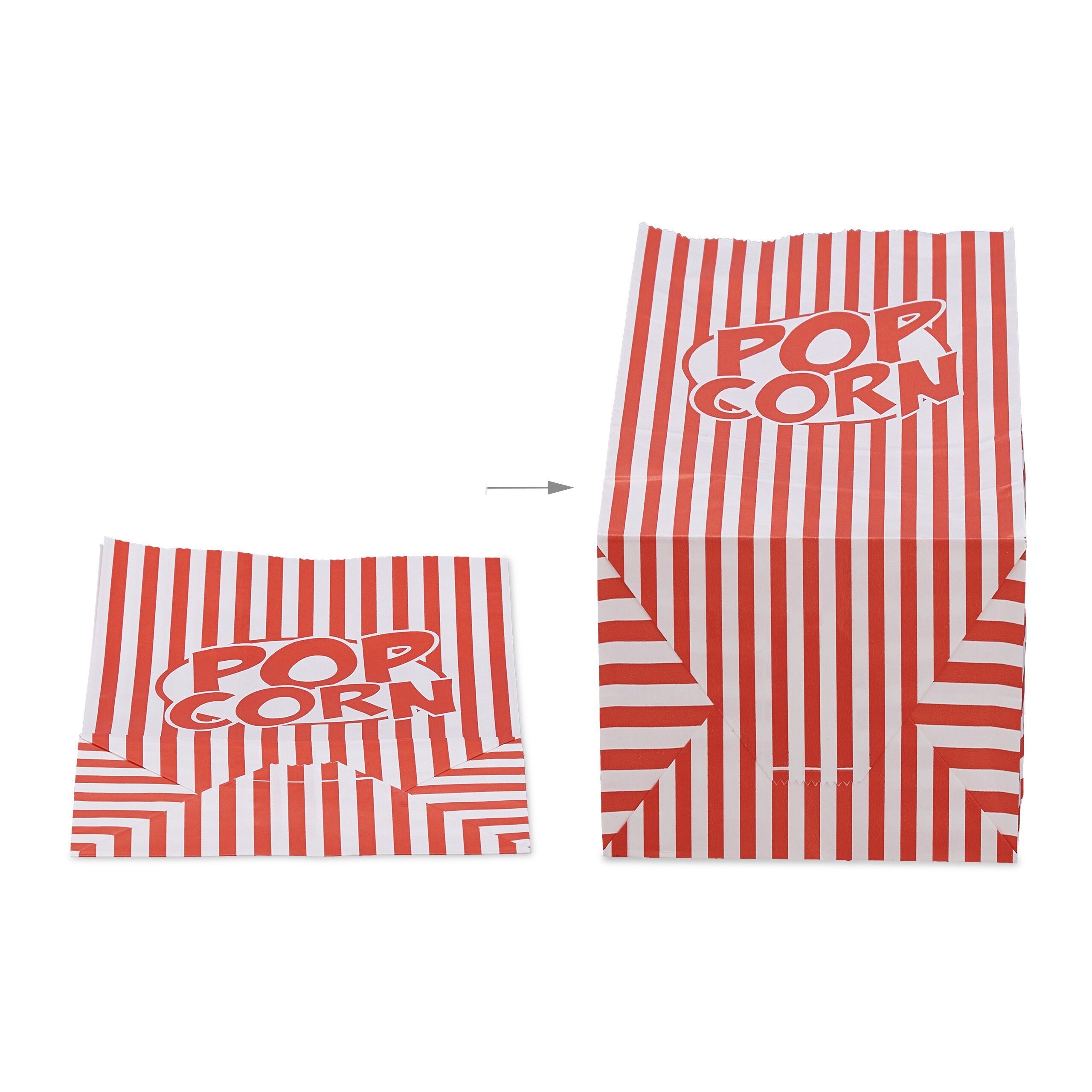 relaxdays Snackschale Retro Popcorntüten 48er Set, Papier