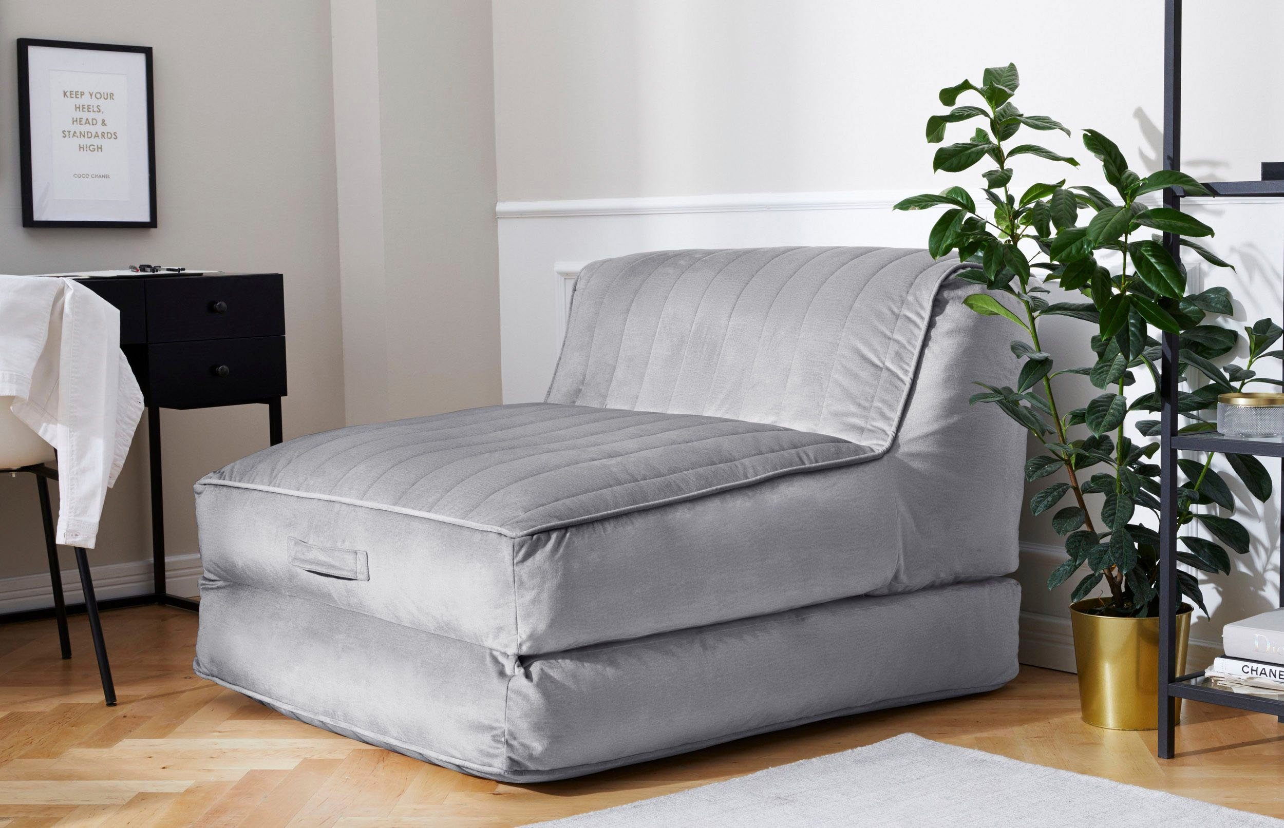 perfekt als grau | Polly, Leonique Loungesessel Daybed mit Relaxsessel Gästebett, grau Schlaffunktion,