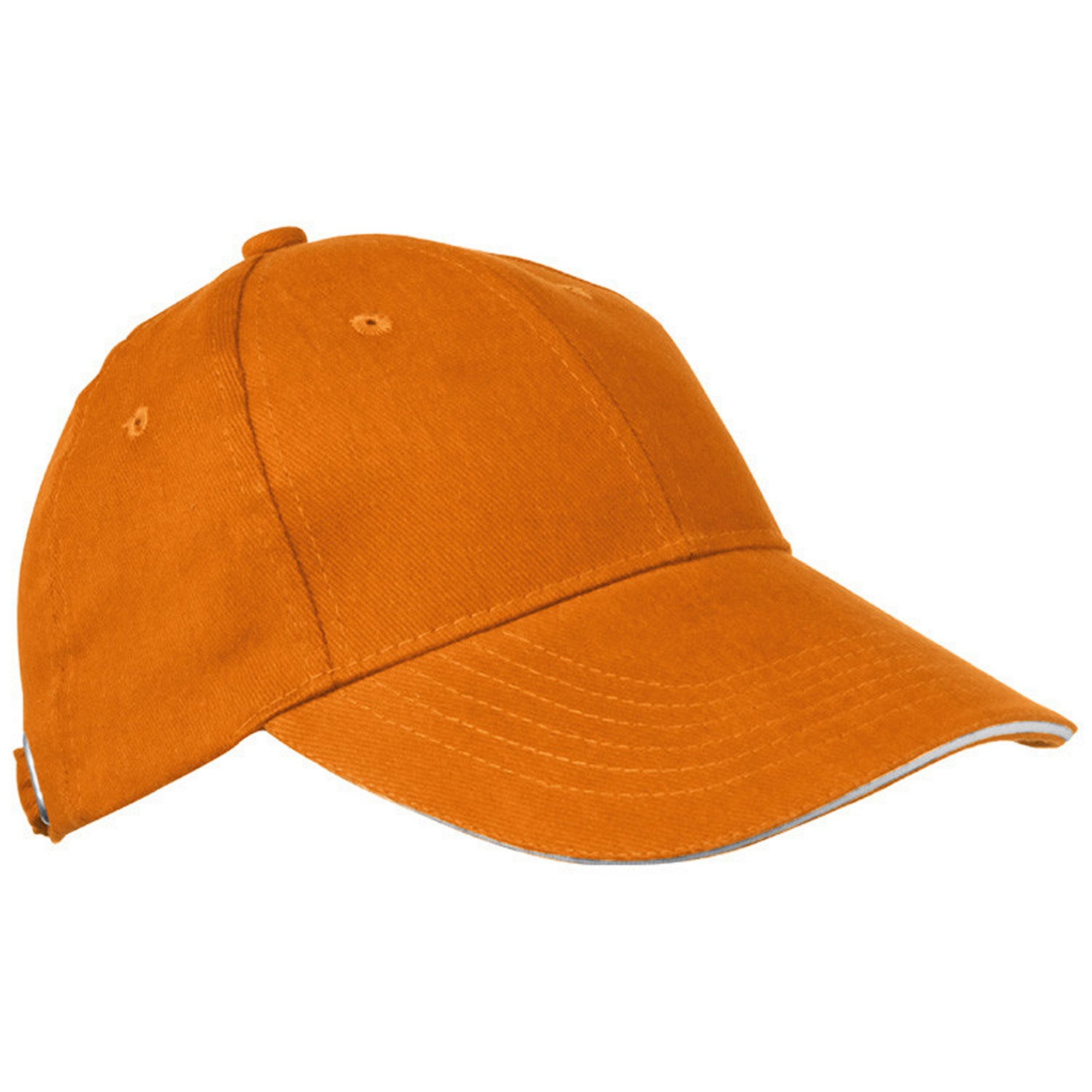 Macma Baseball Cap Baumwoll-Basecap 6 Panel heavy-brushed Cotton / Farbe: orange