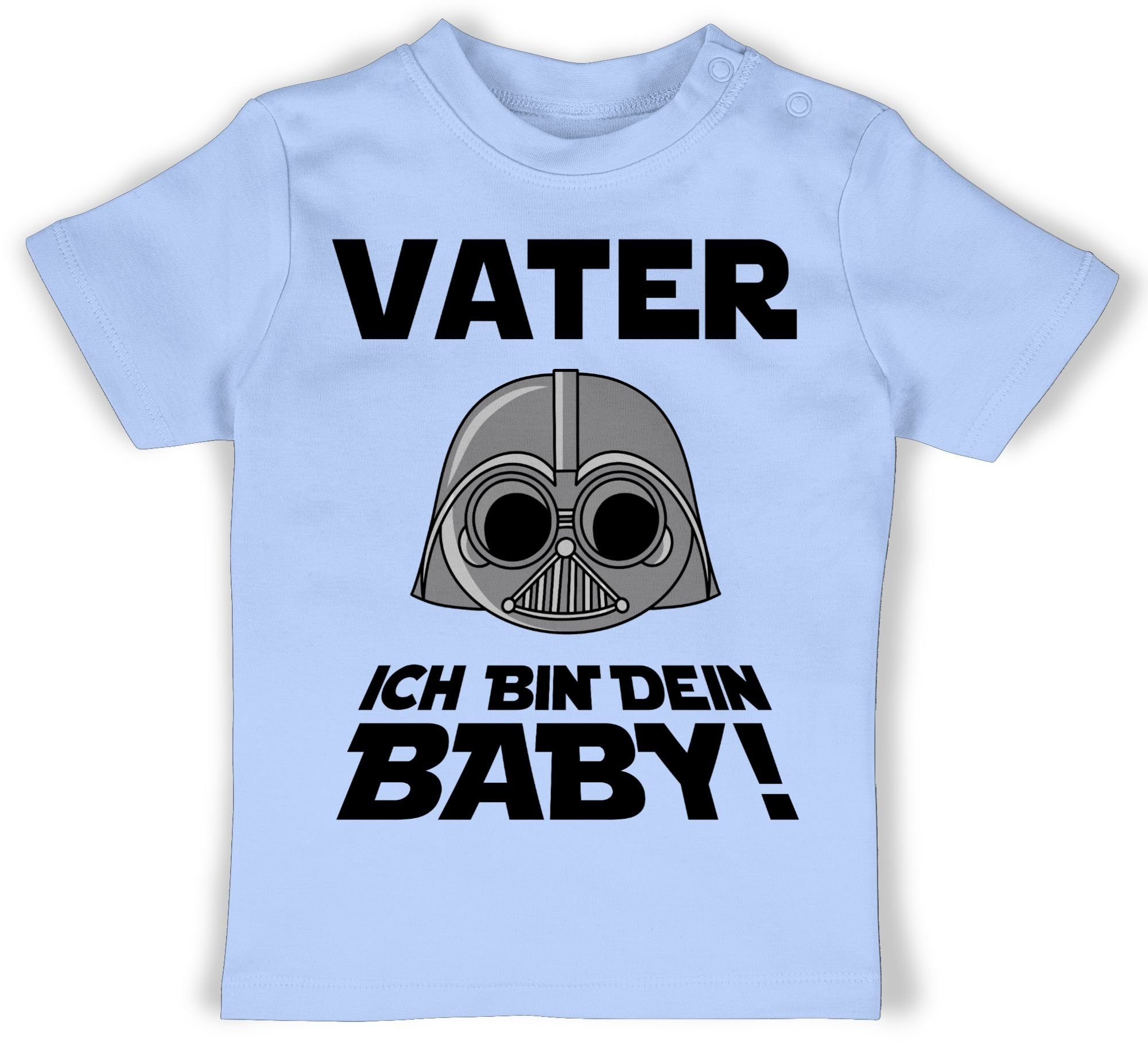 Shirtracer T-Shirt Vater ich dein Baby - Baby Geschenk bin Babyblau 2 Vatertag schwarz