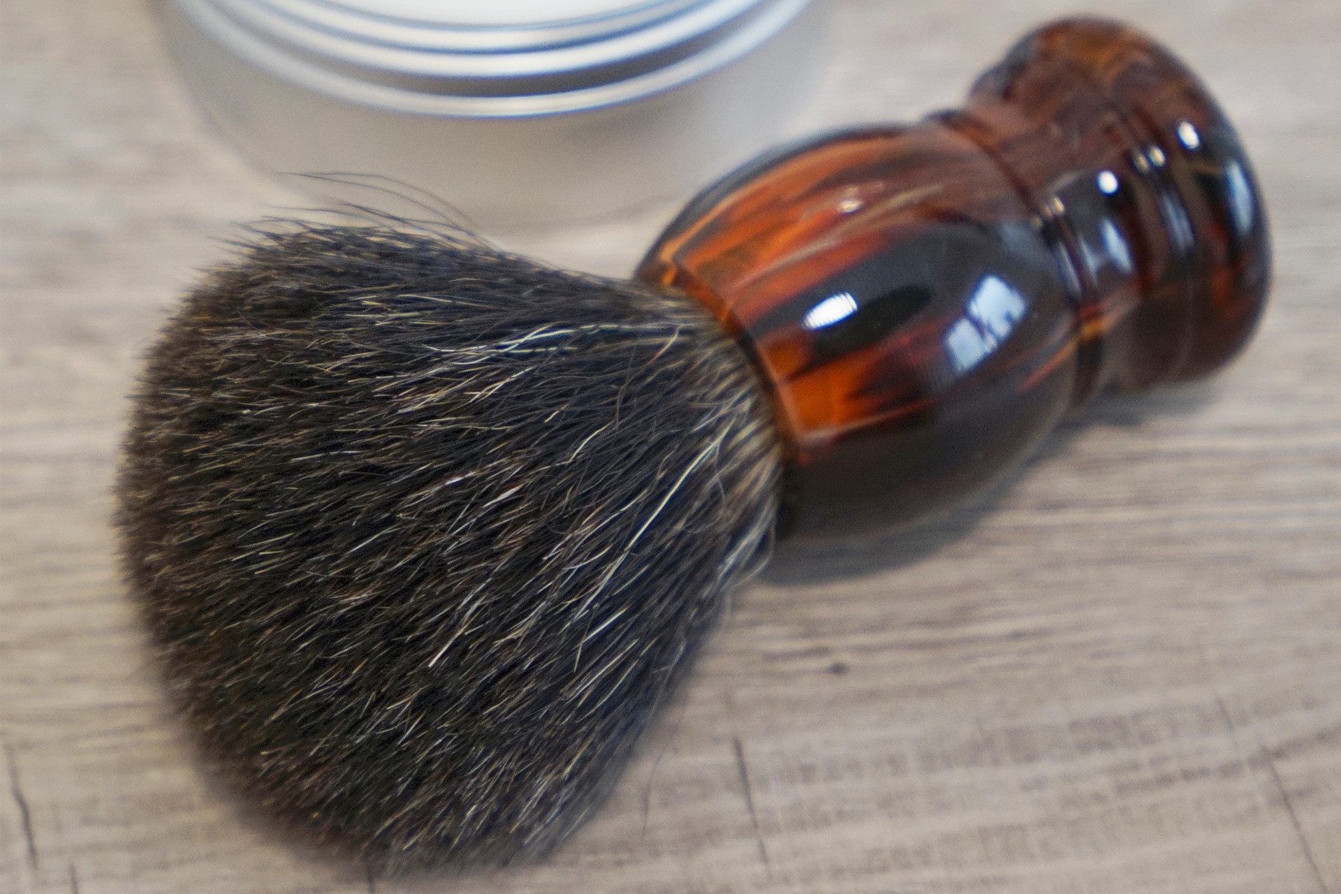 Fantasia Beauty Rasierpinsel Rasierpinsel Rein Dachs, Kunststoffgriff Havanna, Höhe 10,5 cm, 1 tlg., Reines Dachshaar, Kunststoffgriff havanna