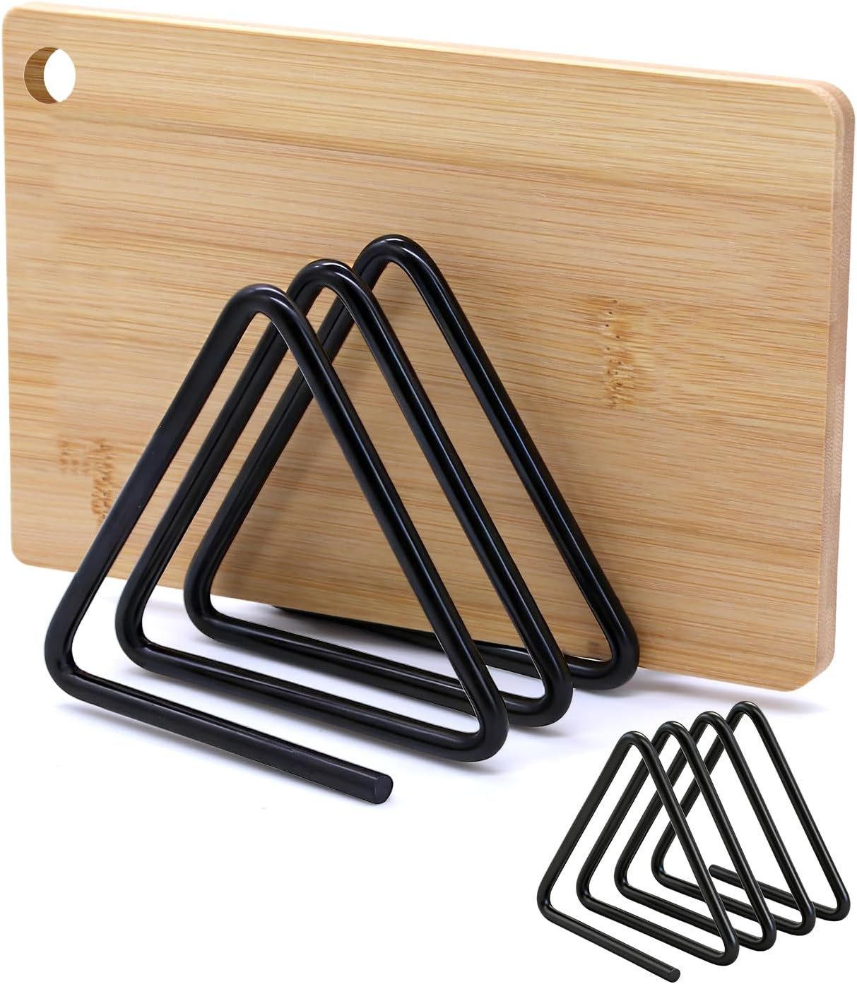 FELIXLEO Geschirrständer Schneidebrett Halter Schwarz Mit 4 Fächern Küchen Organizer