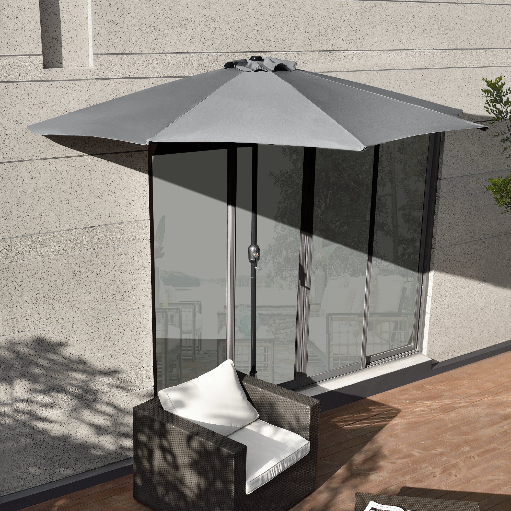 casa.pro Sonnenschirm, »Eger« Halbschirm Kurbelschirm 230x300x150cm günstig online kaufen