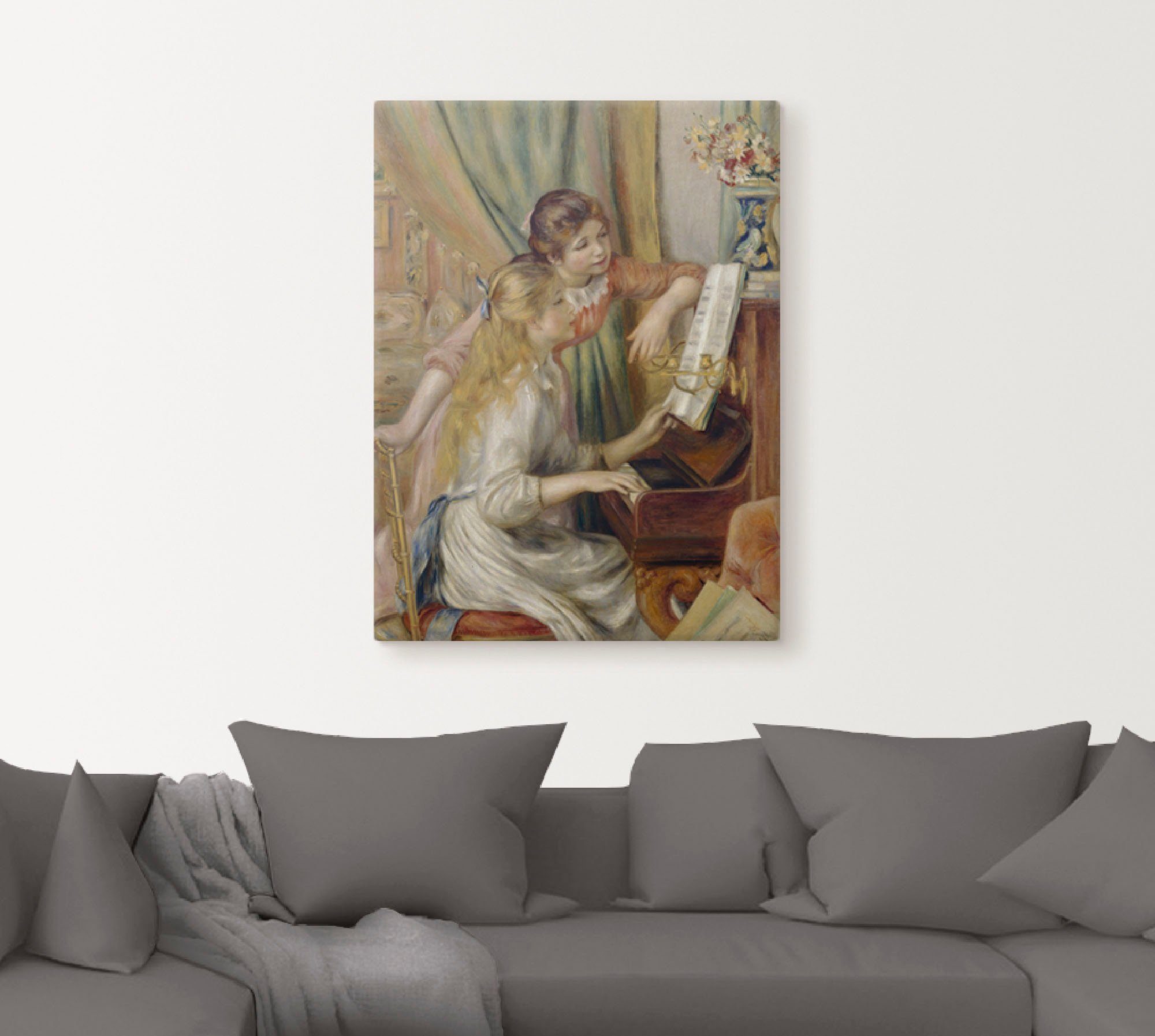 Artland Leinwandbild Zwei Mädchen am Klavier, Kind (1 St), auf Holzrahmen gespannt