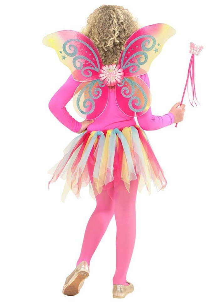 Widdmann Kostüm Schmetterlingsfee Accessoire-Set, Tutu, Flügel und Feenstab für fantastische Flatterwesen