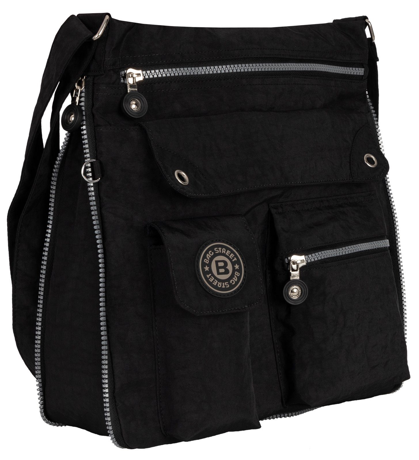 BAG STREET Umhängetasche Damentasche Umhängetasche Handtasche Schultertasche Schwarz Schwarz, als Schultertasche, Umhängetasche tragbar – Bild 3 von 5