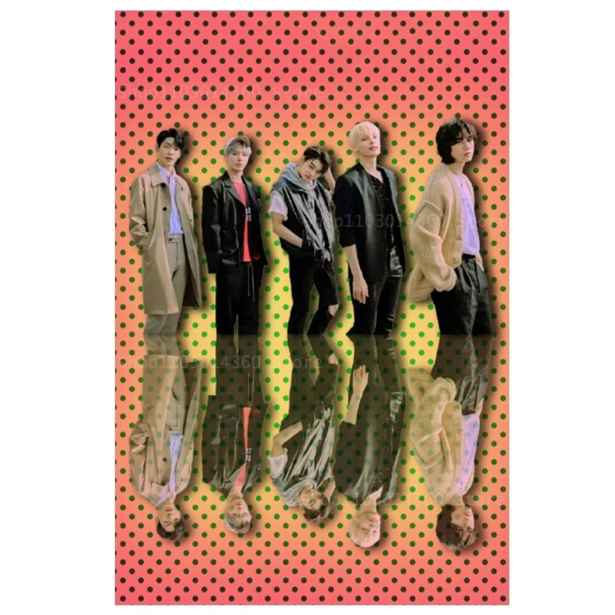 TPFLiving Kunstdruck (OHNE RAHMEN) Poster - Leinwand - Wandbild, Leinwandgemälde der berühmten koreanischen K-Pop-Truppe Boygroup (Leinwandbild XXL), Farben: Schwarz, Blau, Weiß, Braun, Rot, Gelb - Größe: 20x30cm