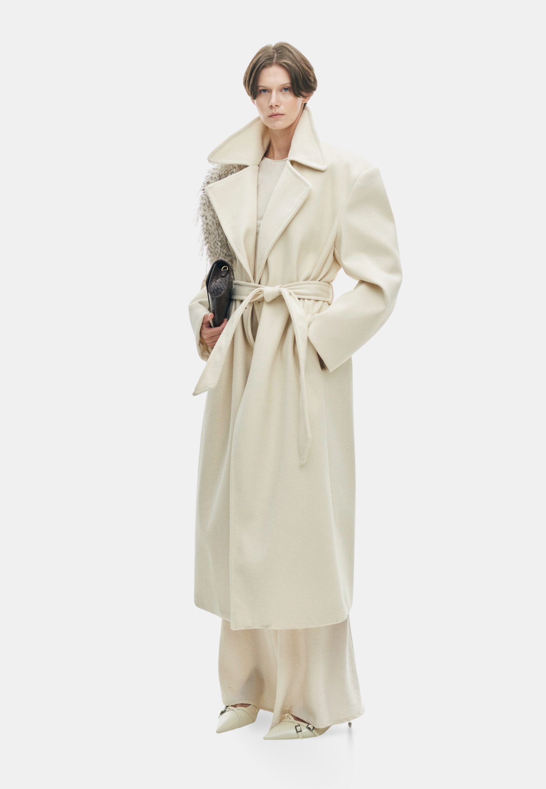 RICANO Wollmantel RICANO Damenmantel „Patrizia“ – Wadenlanger Mantel mit Re günstig online kaufen