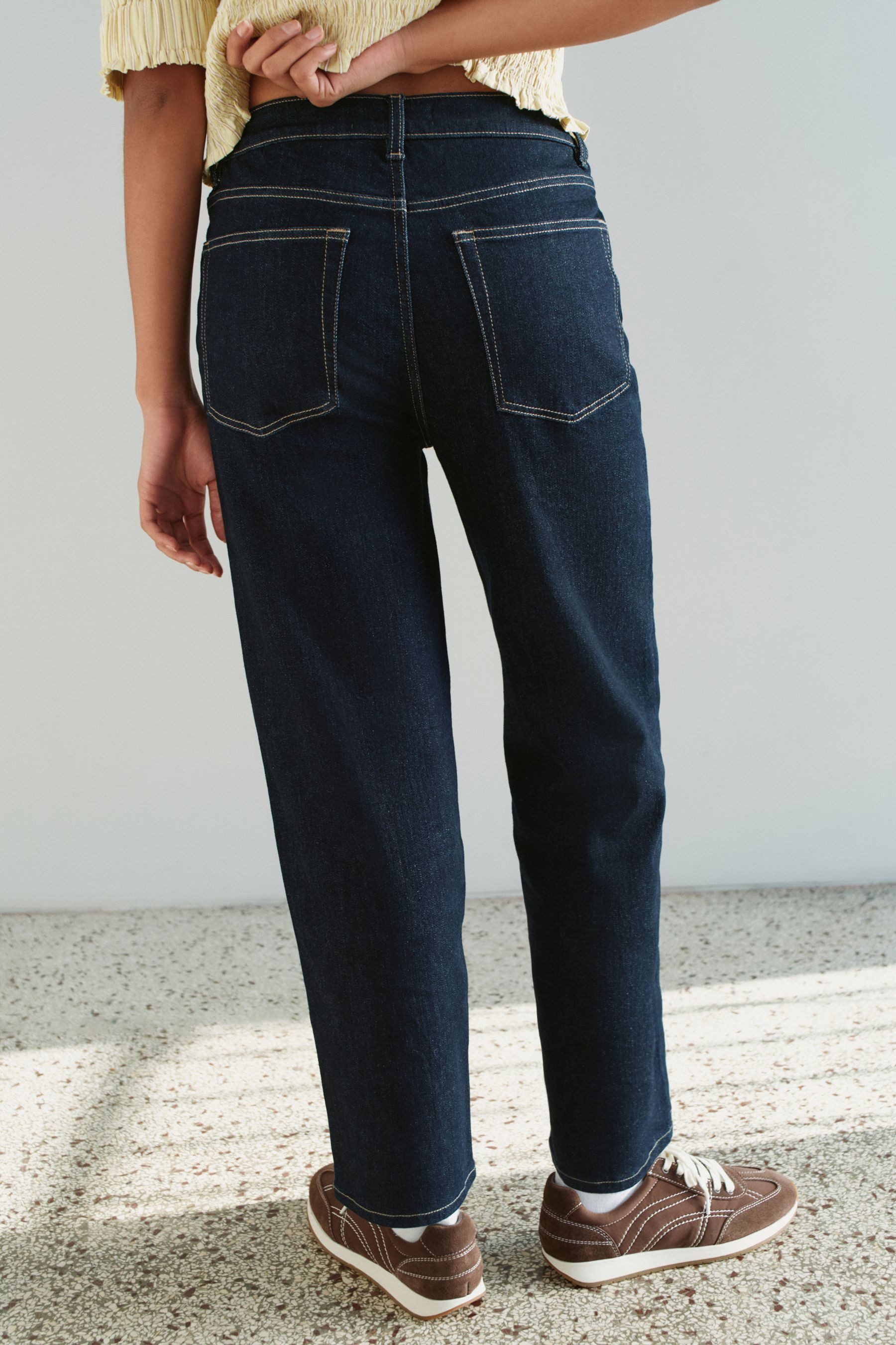 Next Caprijeans Knöchellange Straight Fit Jeans, Kurzgröße (1-tlg)