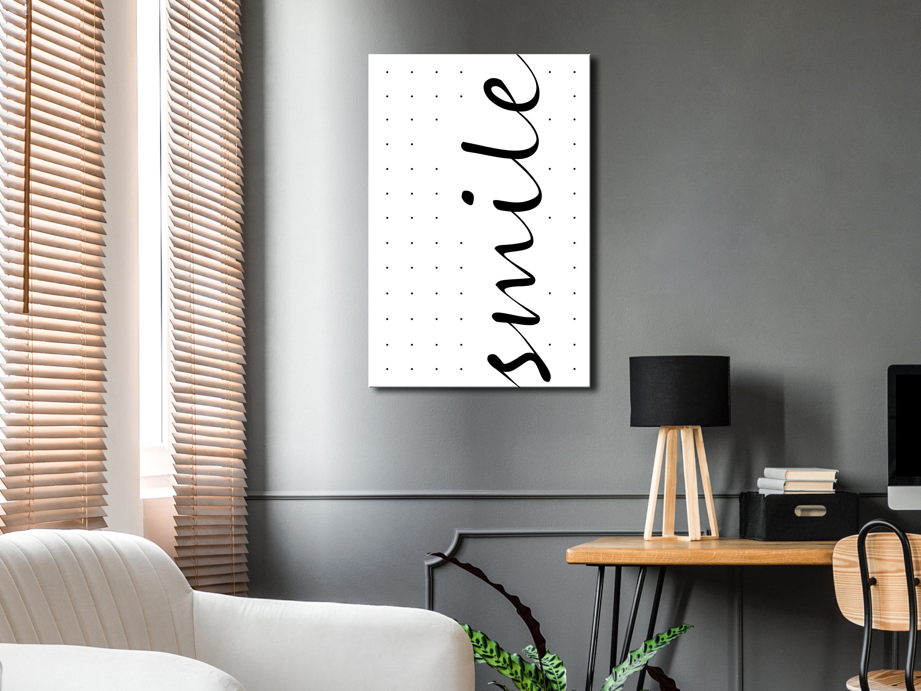 Artgeist Wandbild Black and White: Smile (1 Part) Vertical