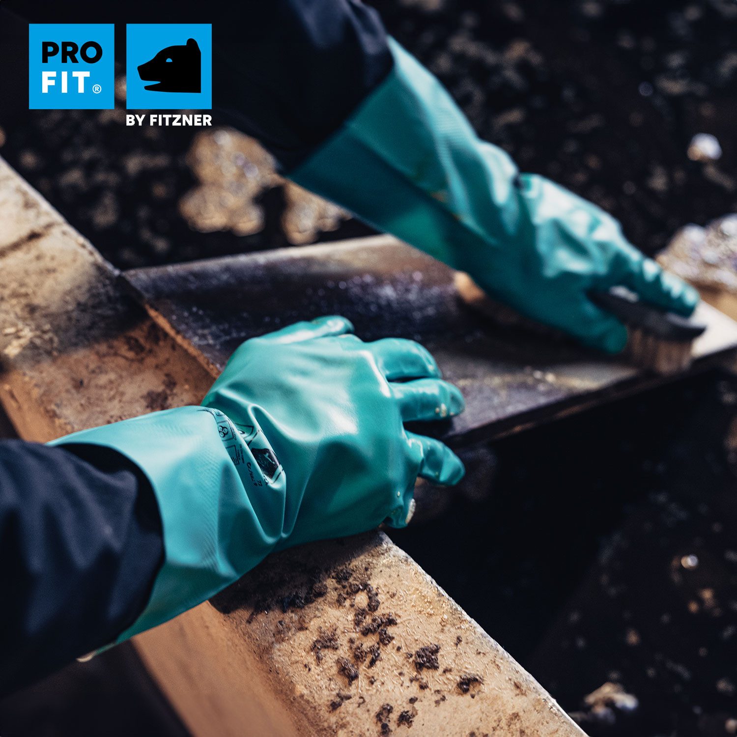 PRO FIT by Fitzner Nitril-Handschuhe Trivex Chemikalienschutzhandschuh, (12, Paar) guter Tragekomfort, sicherer Griff, sehr strapazierfähig