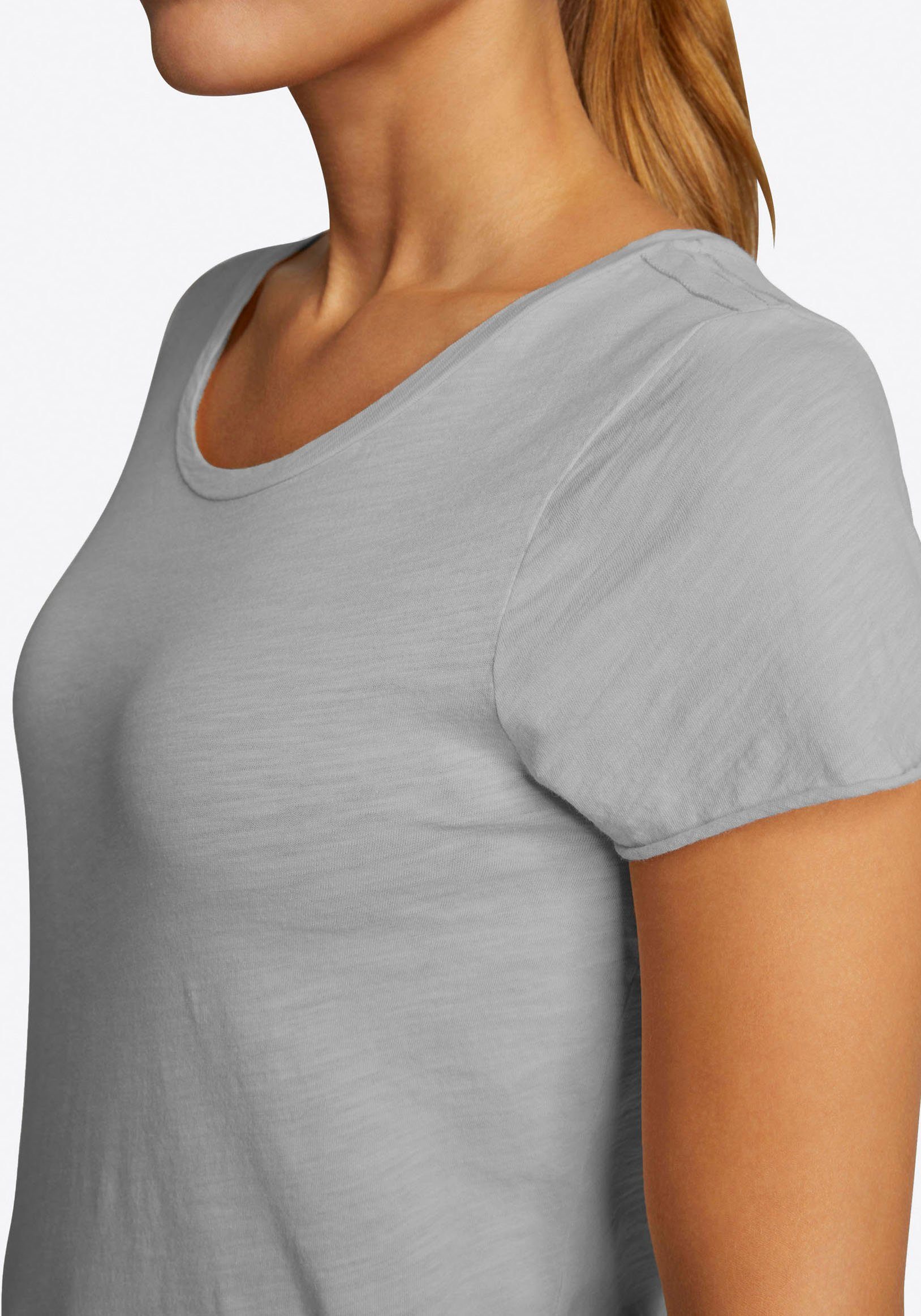 Rich & Royal T-Shirt in femininer Basic-Form melange grey