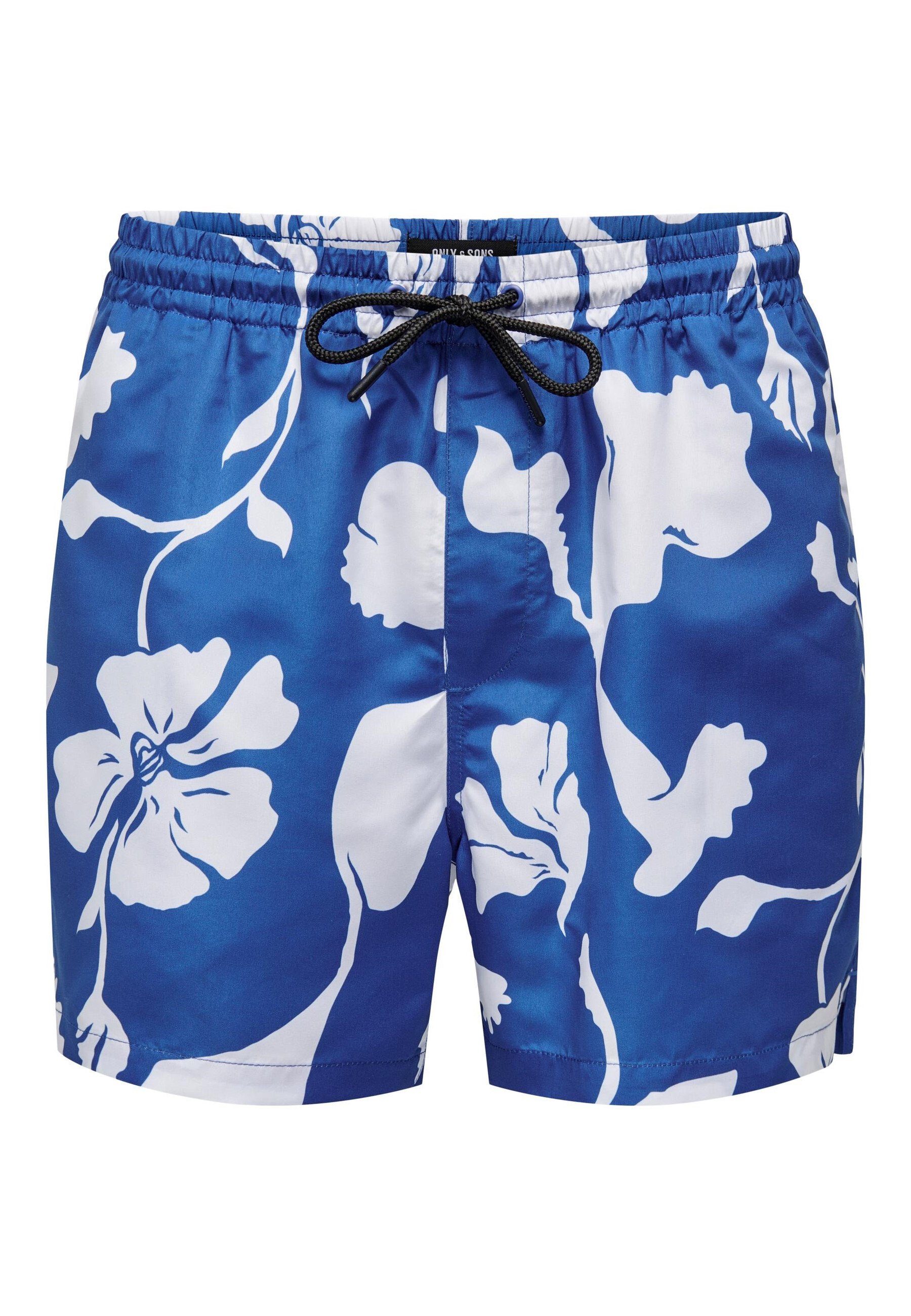 ONLY & SONS Badeshorts Badeshorts Ted Life Floral Swimshorts mit (1-St) blau