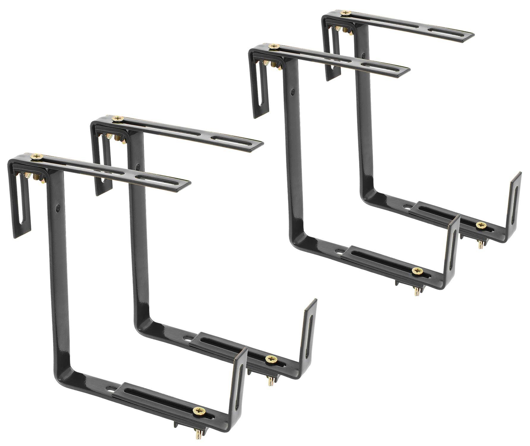 com-four Blumenkastenhalter, flexible Befestigung aus Metall für Pflanzkästen