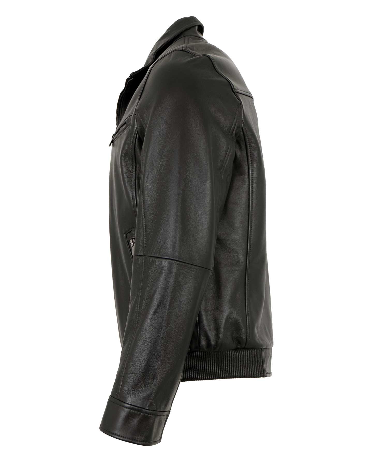 Maddox Lederjacke MAD46 MADDOX - Herren Lederjacke Blouson Lammnappa schwarz