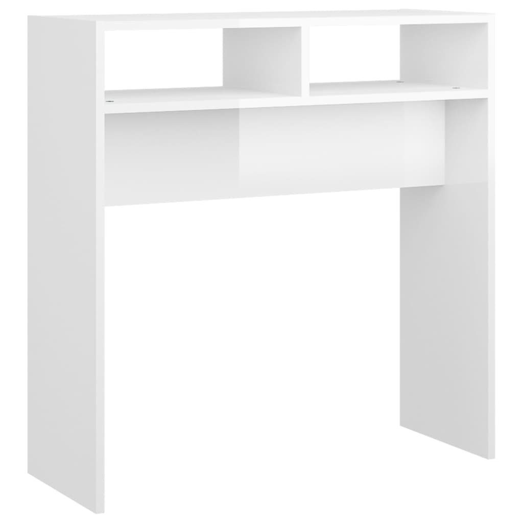 Konsolentisch furnicato 78x30x80 cm Beistelltisch Hochglanz-Weiß Holzwerkstoff (1-St)