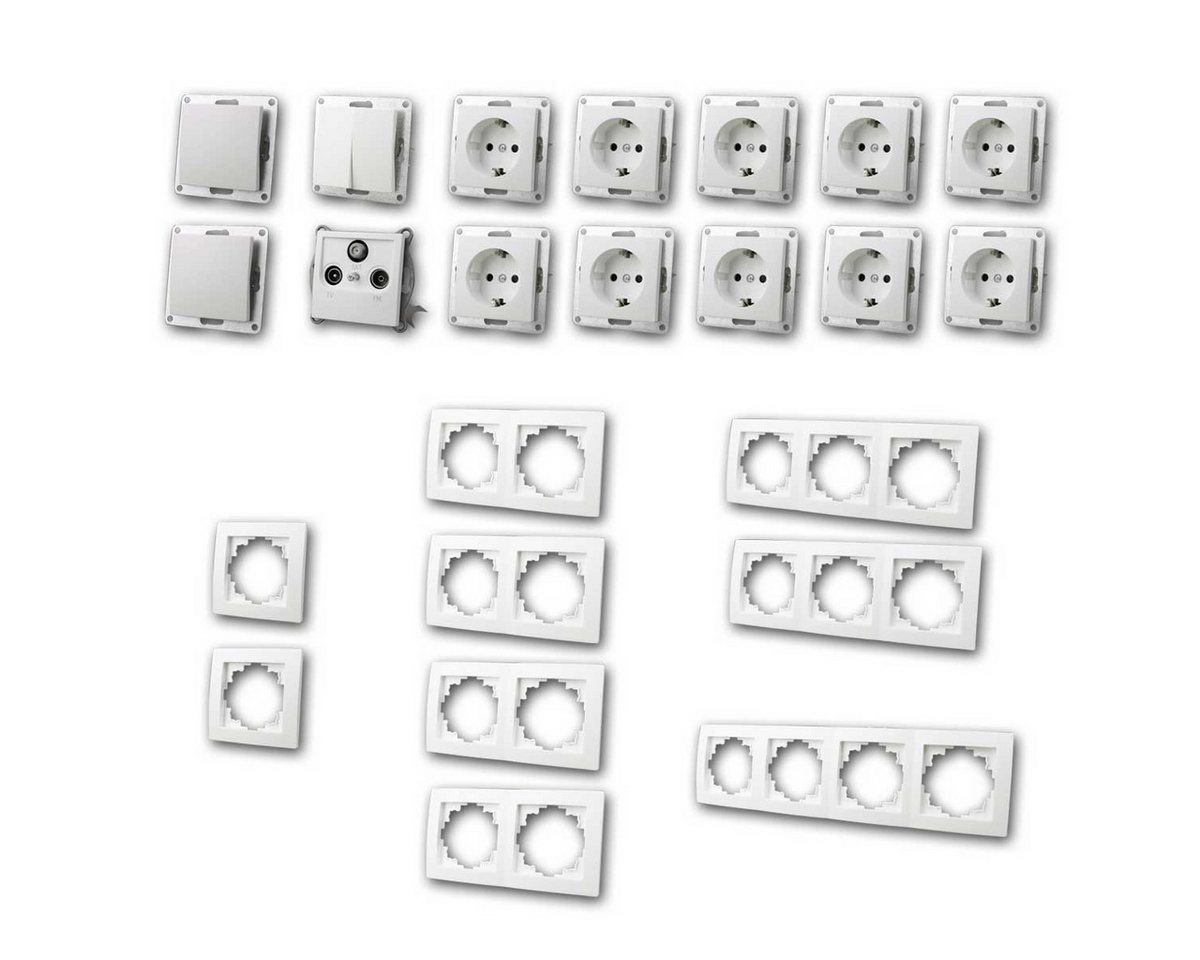 McPower FLAIR Set "Komfort", 23-teilig, weiß, Starter-Set Unterputzschalter