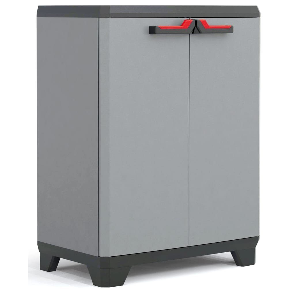 Keter Fächerschrank Niedriger Lagerschrank Stilo Grau und Schwarz 90 cm  (1-St)