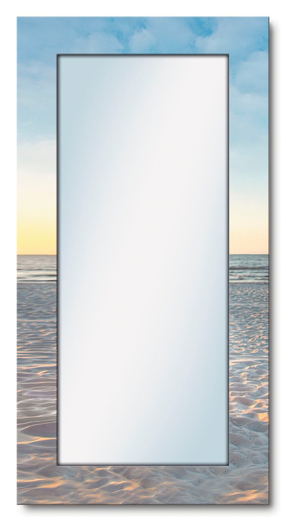 Artland Dekospiegel Ostsee7 - Strandkorb, gerahmter Ganzkörperspiegel, Wandspiegel, mit Motivrahmen, Landhaus