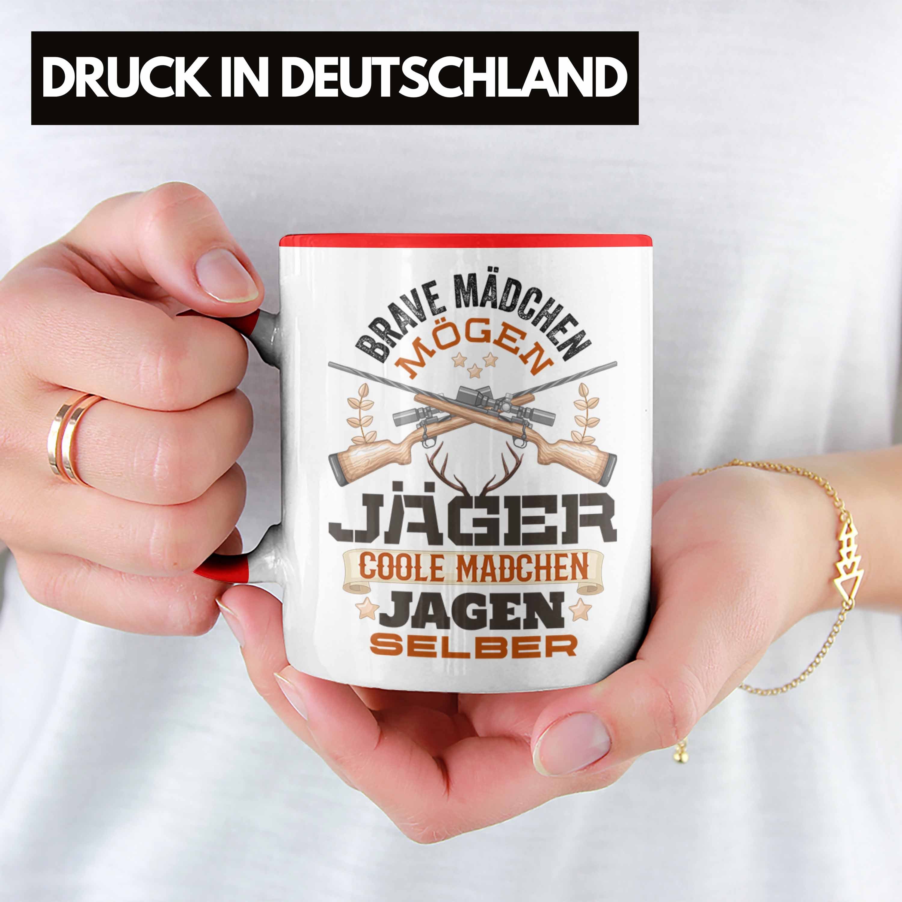 Trendation Tasse Frauen Jägerin Tasse Geschenk Spruch Mädchen Jagen