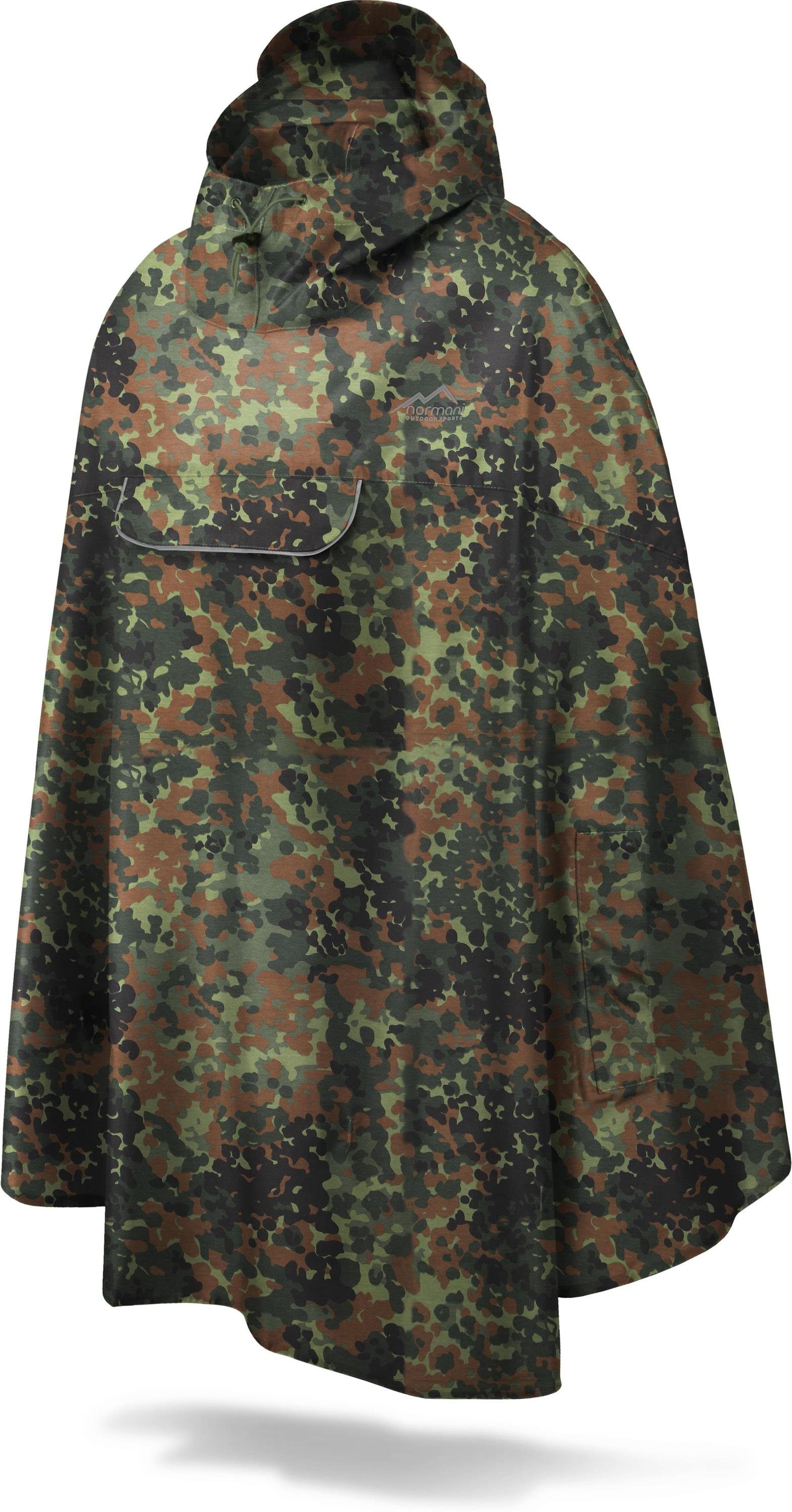 normani Regenponcho Unisex Regenponcho wasserdicht Cherrapunji mit Kapuze - 12000 mm Wassersäule - 3M™-Reflektor