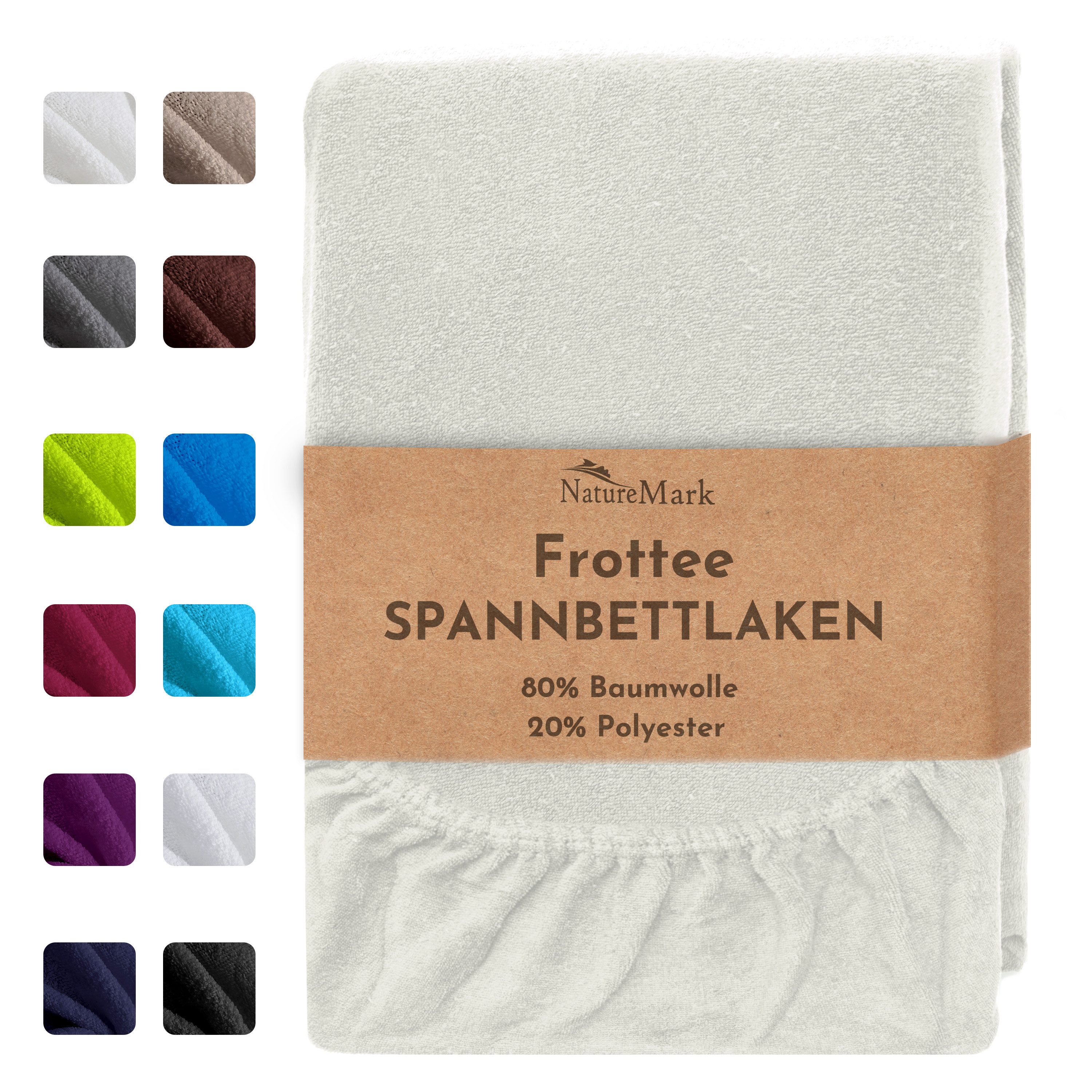 NatureMark Spannbettlaken Frottee Spannbetttuch, 80% Baumwolle / 20% Polyes günstig online kaufen