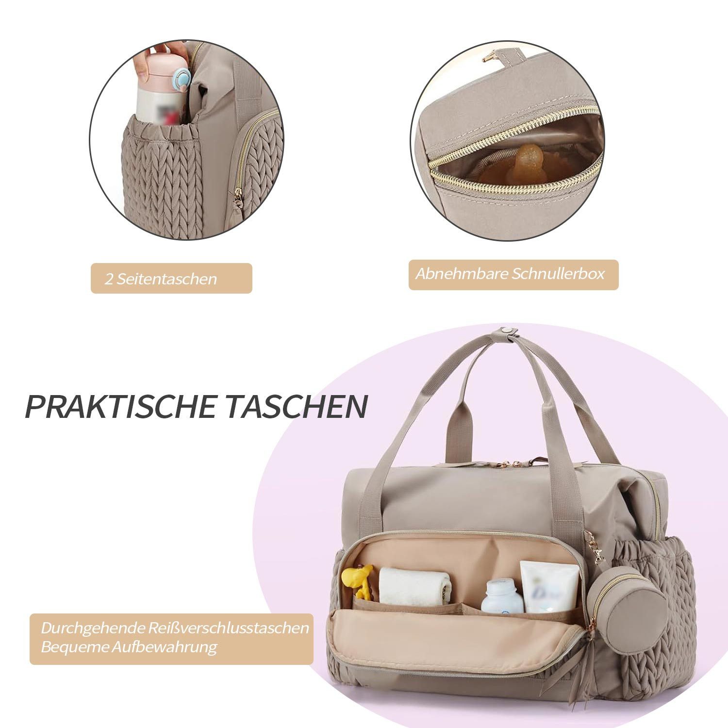 Refttenw Wickeltasche Wickeltasche,Wickelrucksack,Babytasche mit Schnullertasche