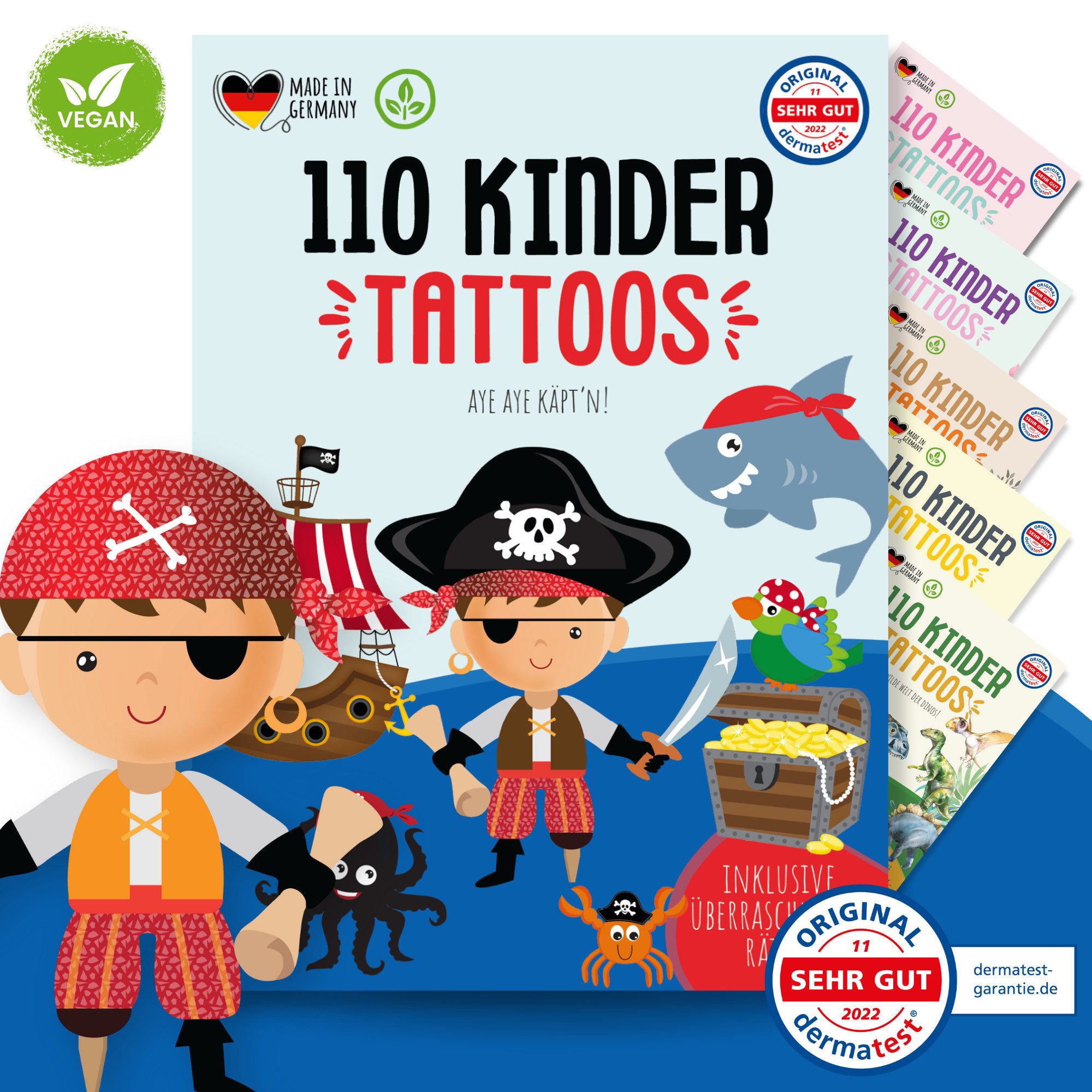MeinBaby123® Kindertattoo 110 hautfreundliche Hauttattoos für Kinder, Geschenk Kinder, Mitgebsel Kindergeburtstag