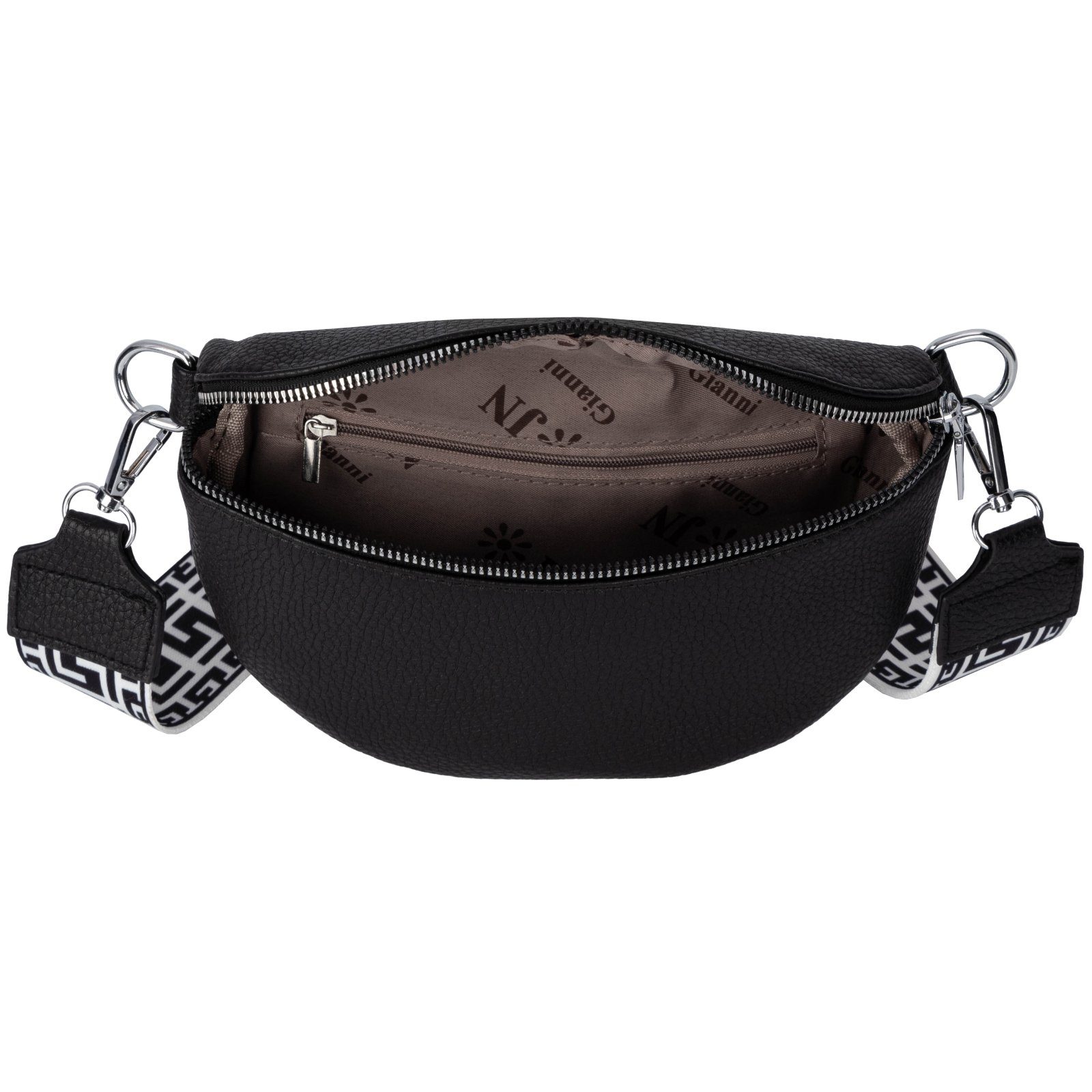 CrossOver, Gürteltasche EAAKIE BLACK Bauchtasche als Kunstleder Schultertasche, Crossbody-Bag Italy-De, Umhängetasche Umhängetasche Hüfttasche tragbar