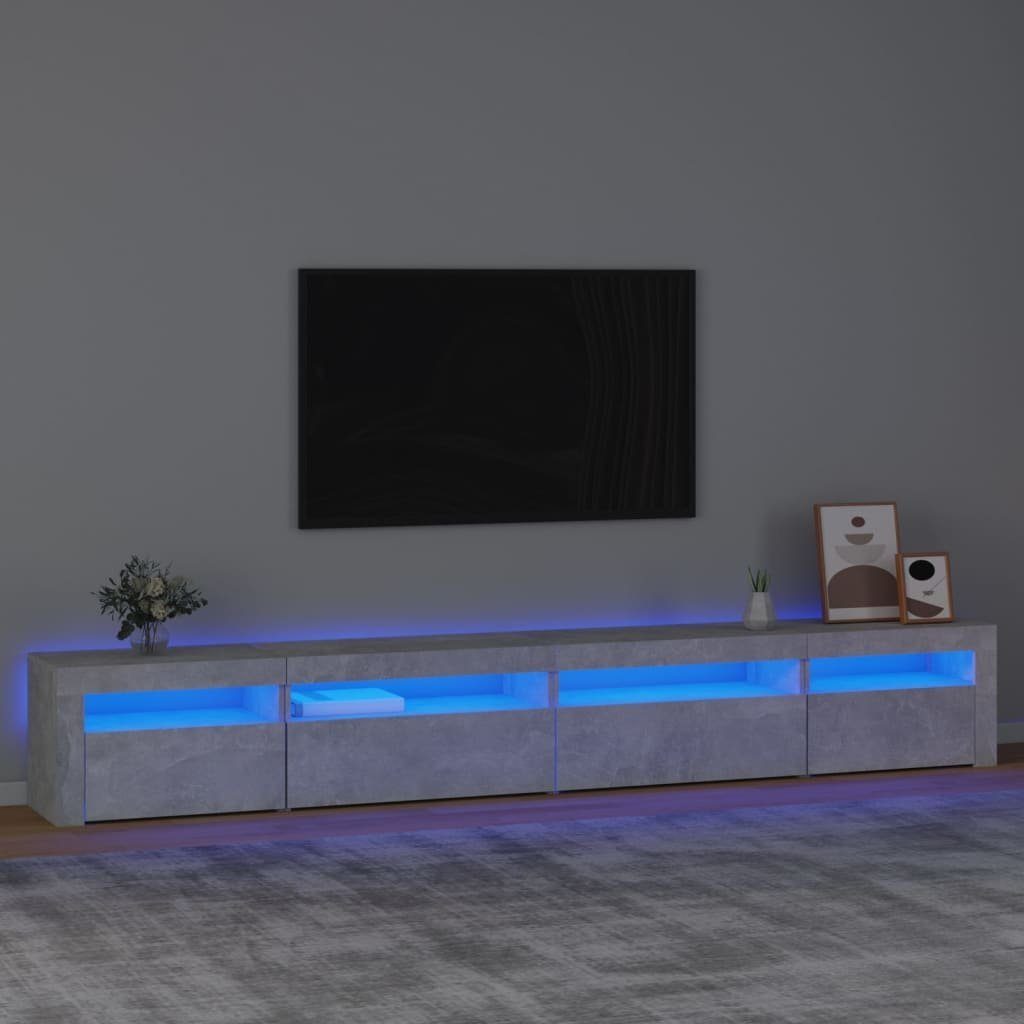 vidaXL TV-Schrank TV-Schrank mit LED-Leuchten Betongrau 270x35x40 cm (1-St)