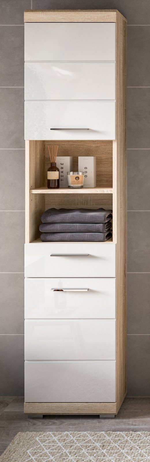 Inn.Furn Hochschrank Mambo (Badschrank weiß Hochglanz günstig online kaufen