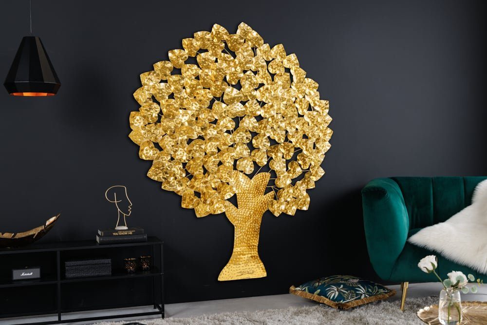 · riess-ambiente Metall · Wohnzimmer gold XXL LIFE · (Einzelartikel, Handarbeit 170cm Urban OF Jungle St), · Wanddekoobjekt 1 · Design TREE Accessoire