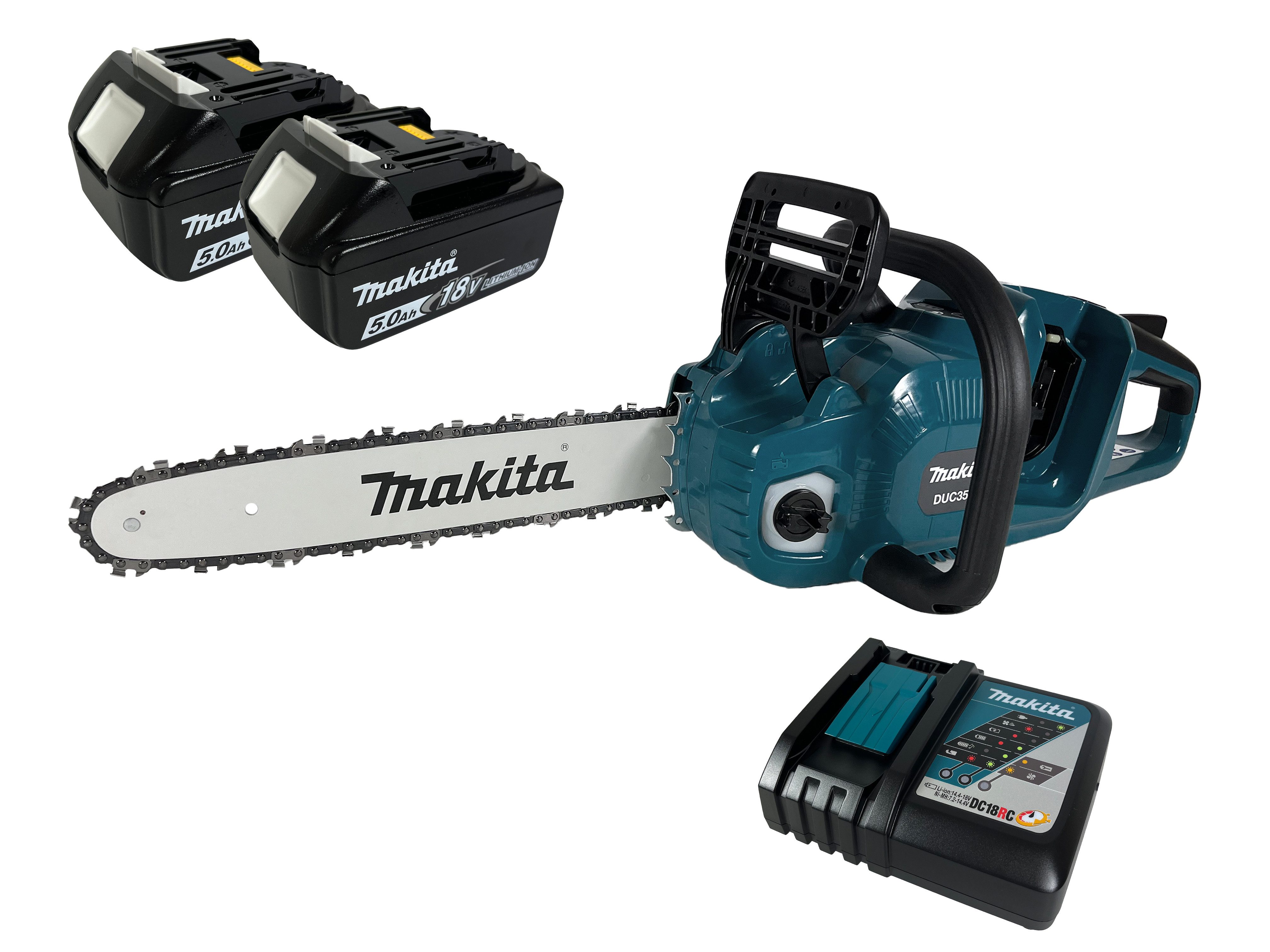 Makita Akku-Kettensäge DUC353, mit 2 x Akku 5 Ah und Ladegerät
